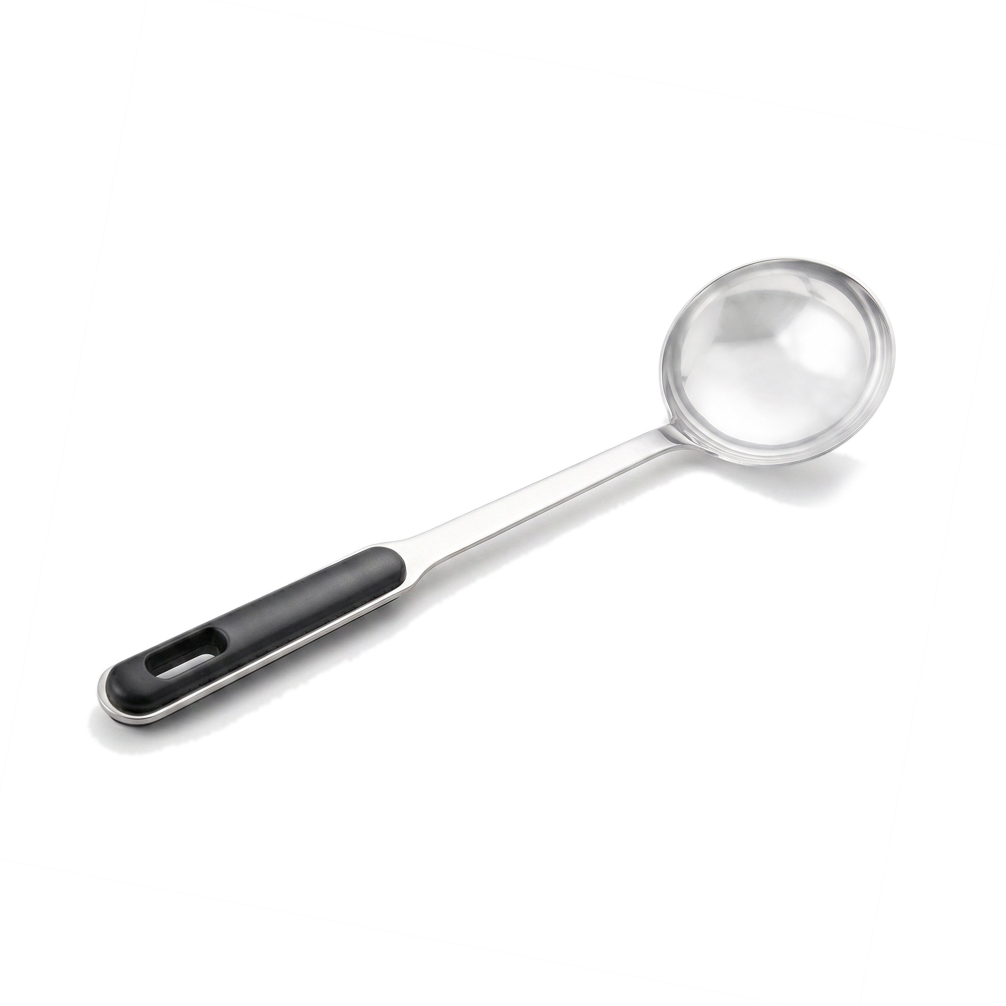 N.F Stainless Steel Silver Ladles With Black Handle