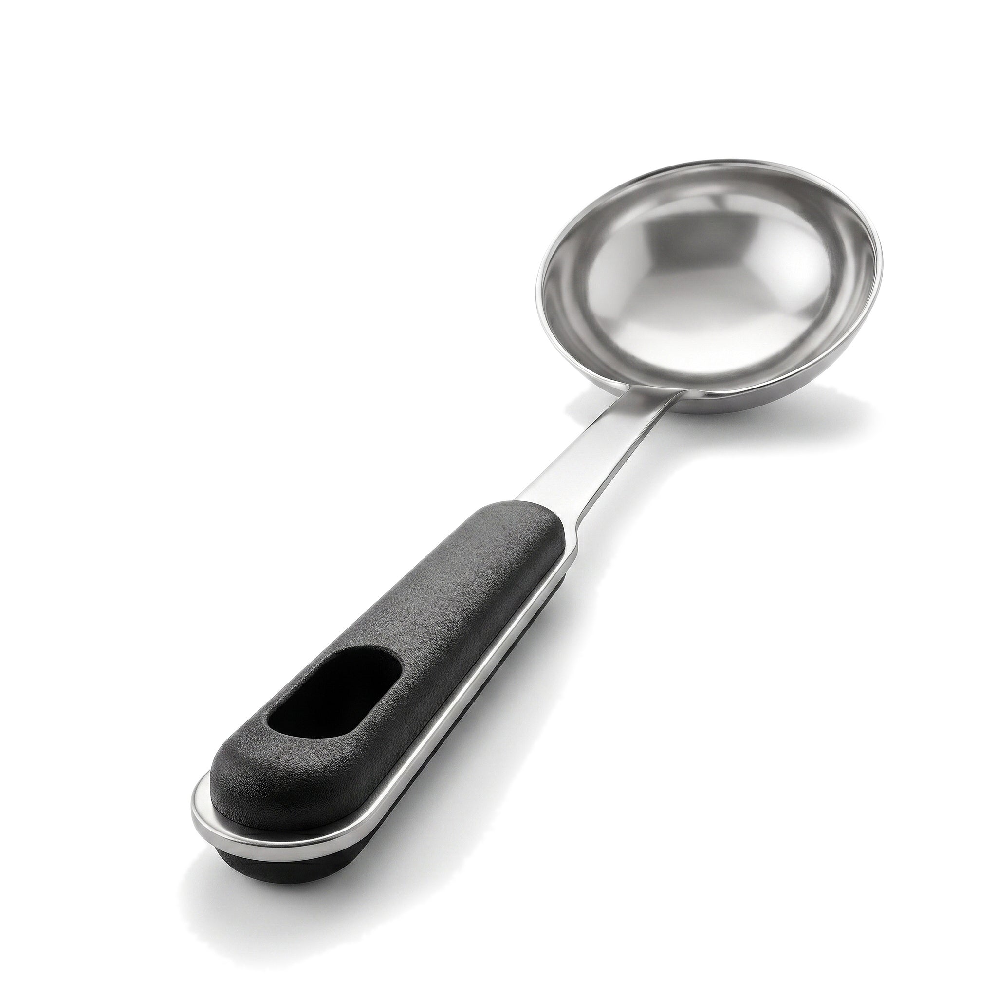 N.F Stainless Steel Silver Ladles With Black Handle