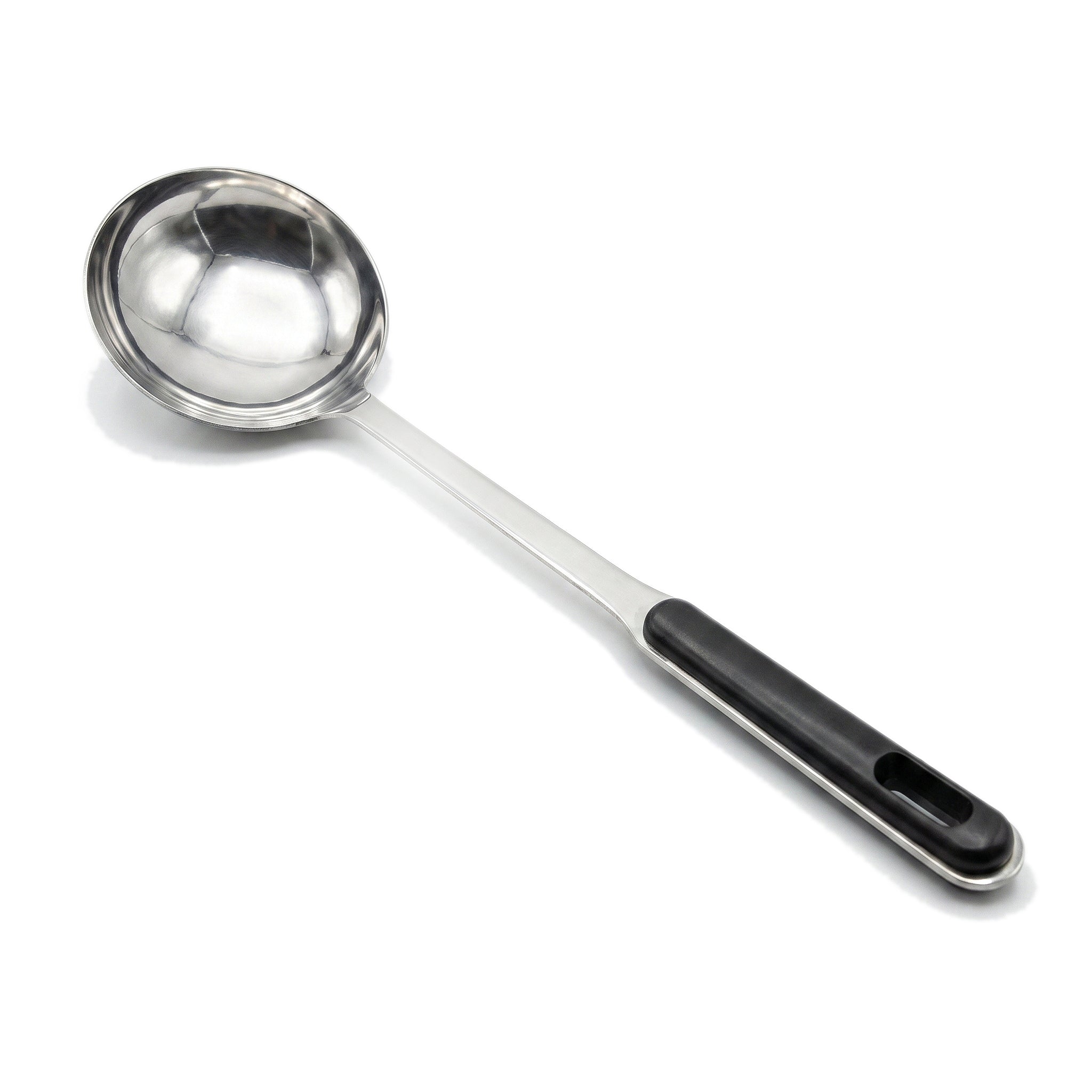 N.F Stainless Steel Silver Ladles With Black Handle