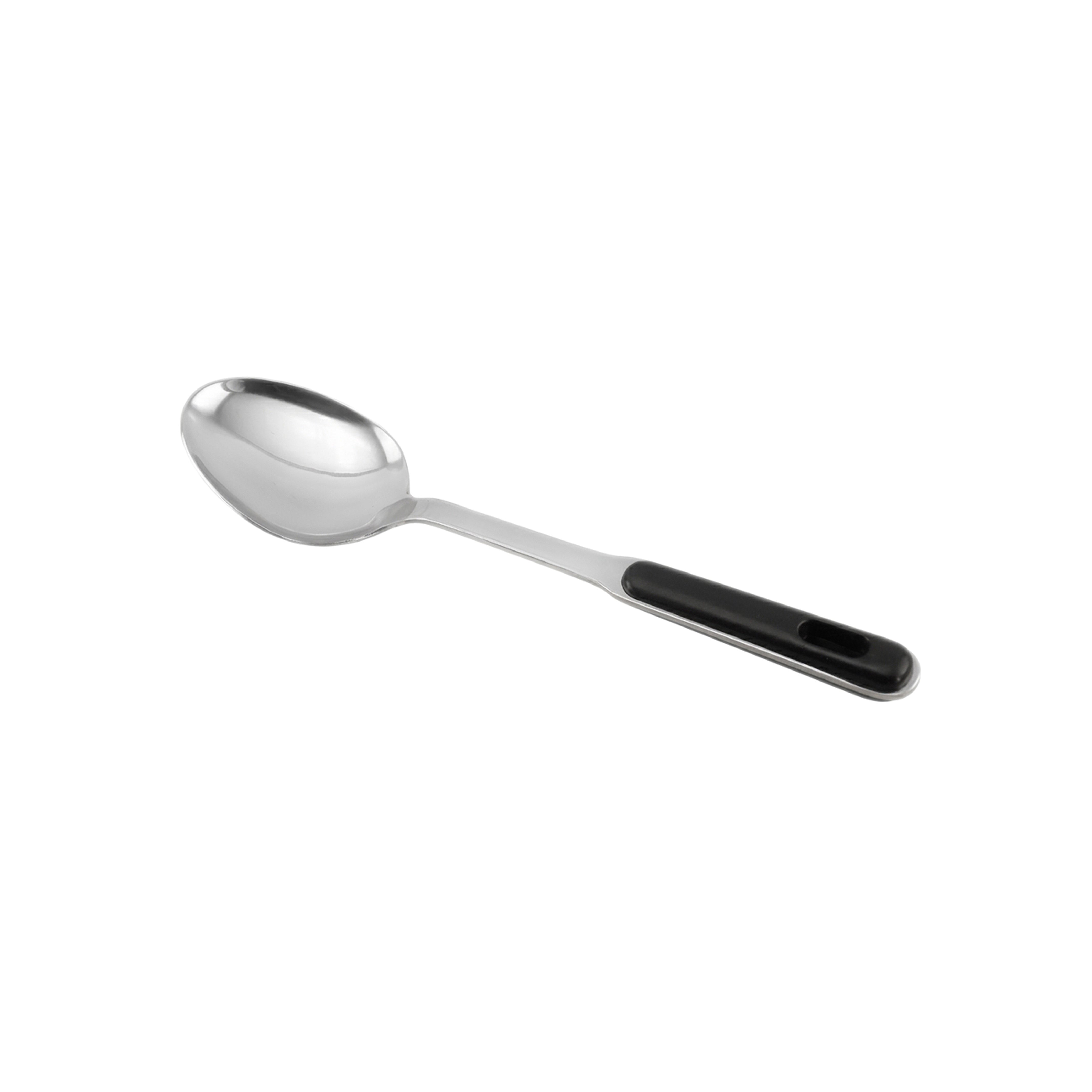 N.F Stainless Steel Silver Serving Rice Spoons With Black Handle
