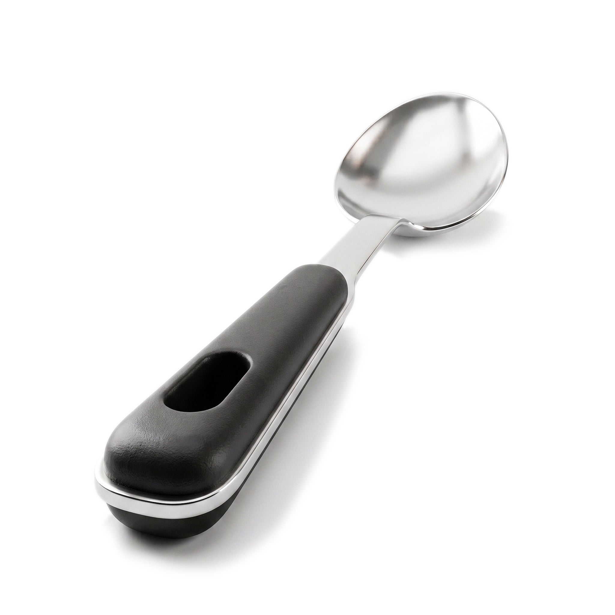 N.F Stainless Steel Silver Serving Rice Spoons With Black Handle