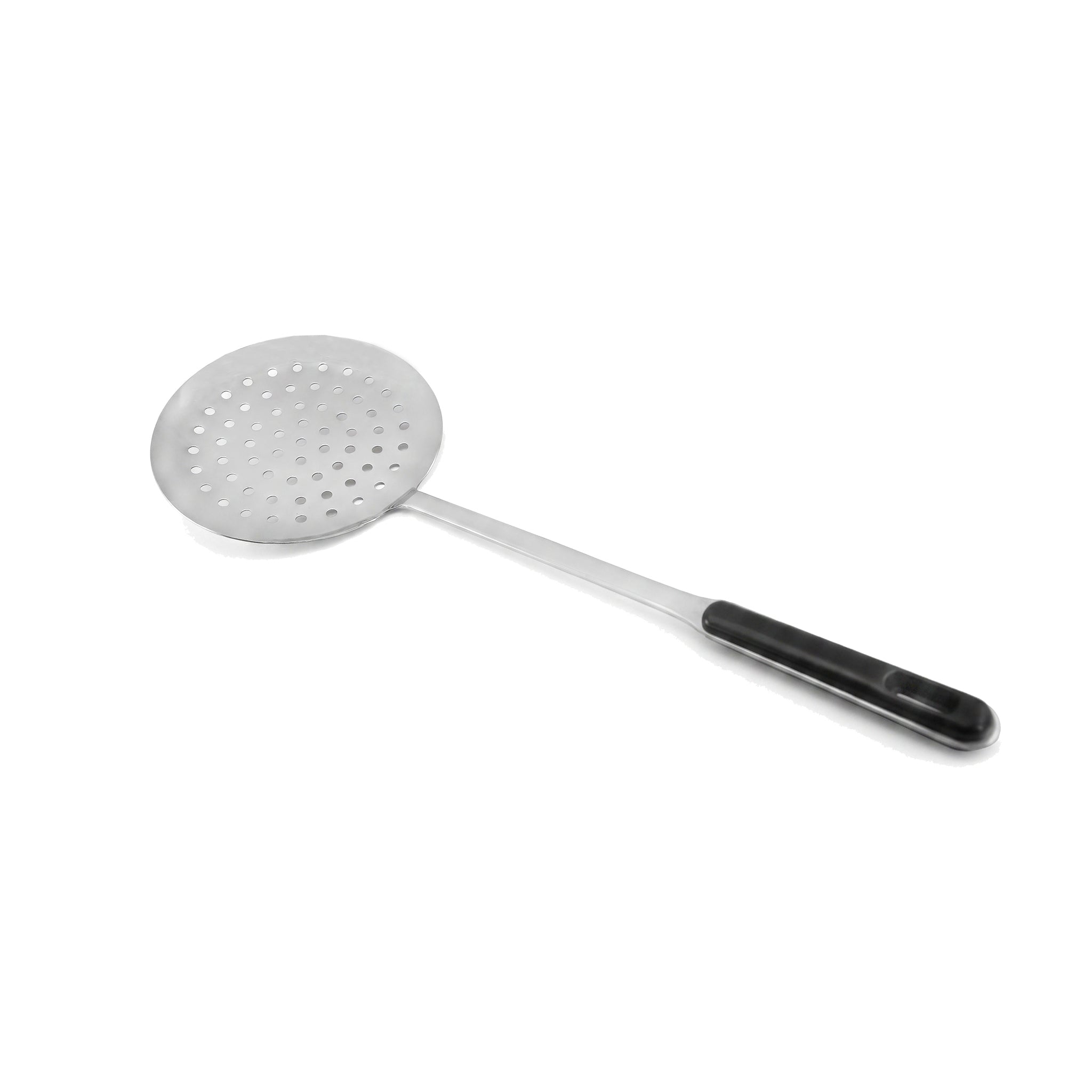 N.F Stainless Steel Frying Skimmers with Black Handle