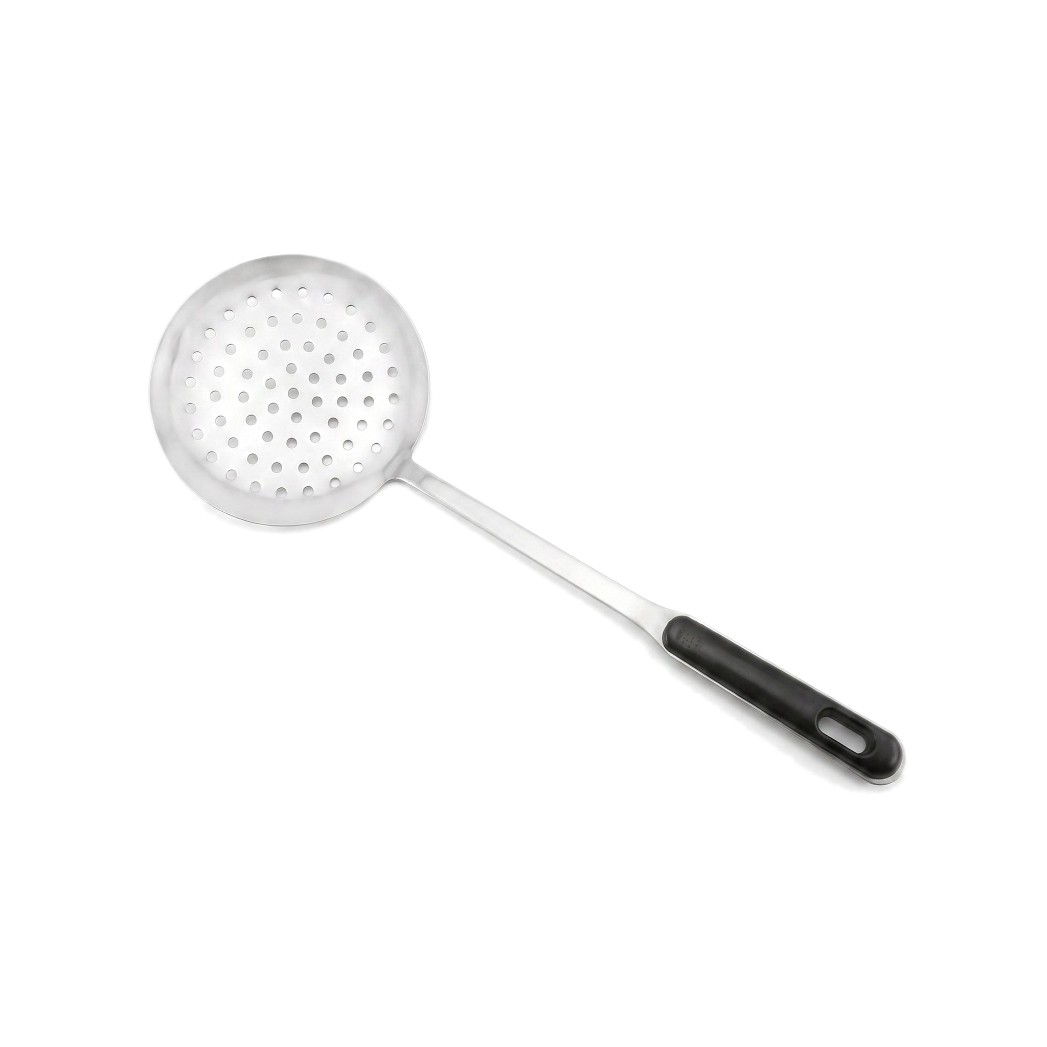N.F Stainless Steel Frying Skimmers with Black Handle