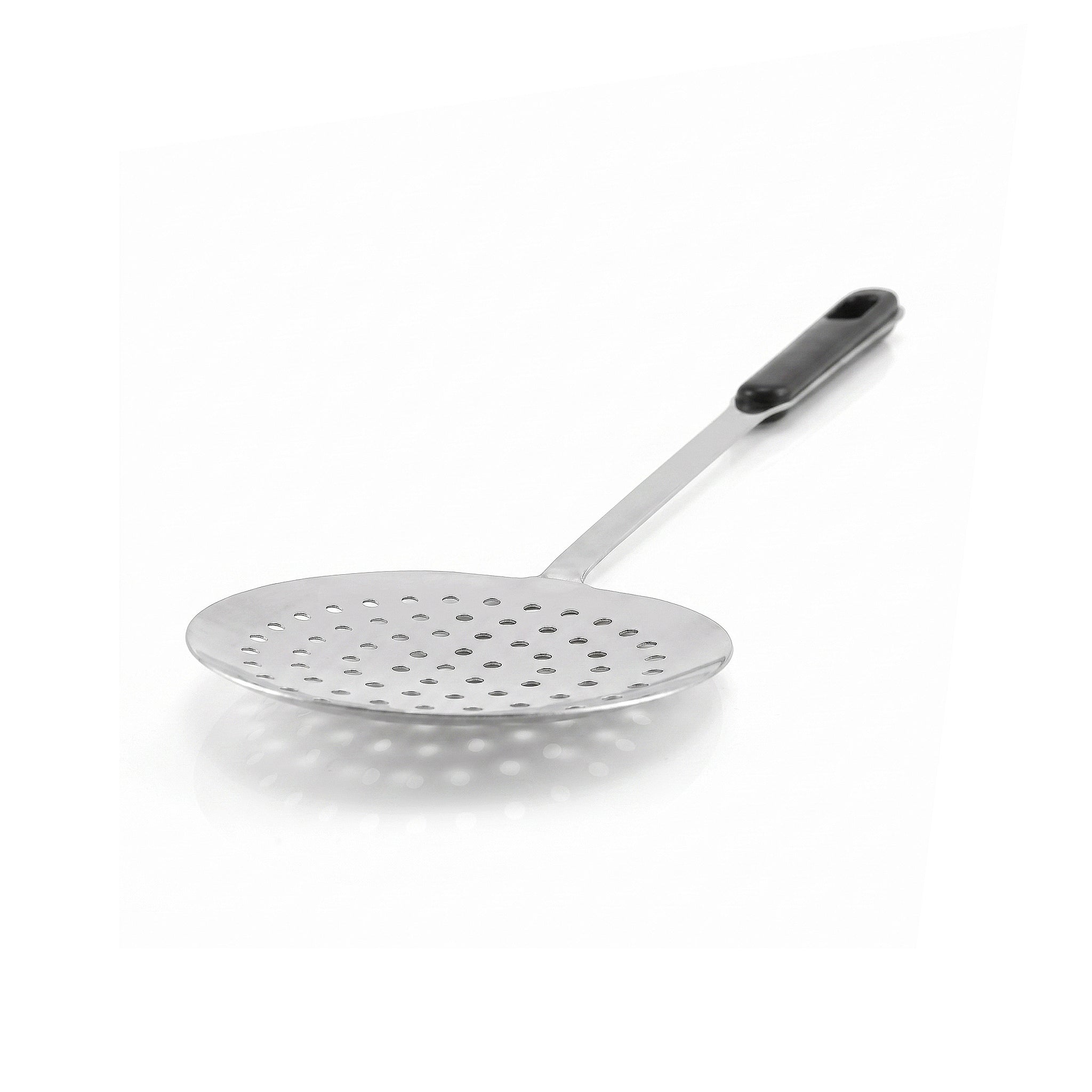 N.F Stainless Steel Frying Skimmers with Black Handle