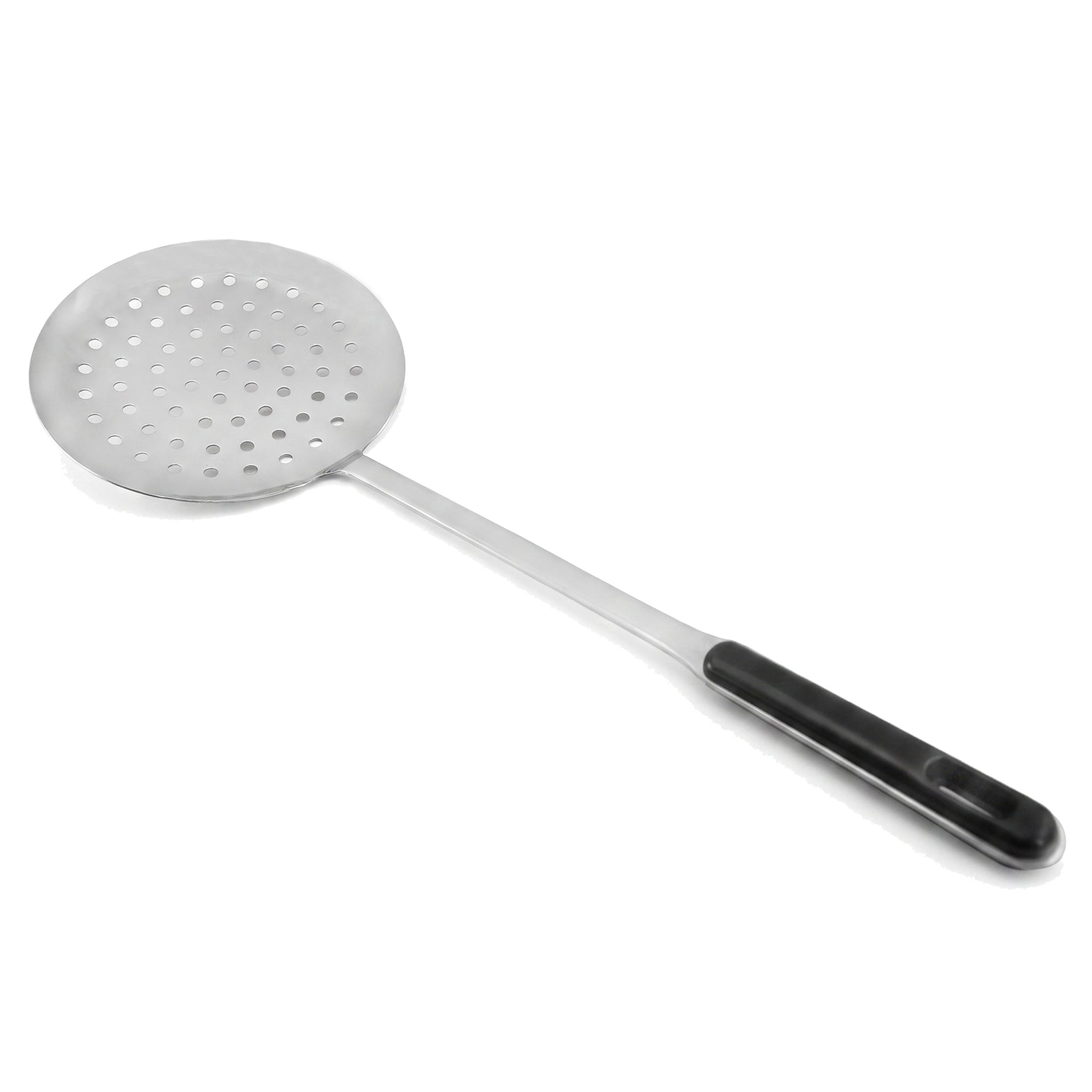 N.F Stainless Steel Frying Skimmers with Black Handle