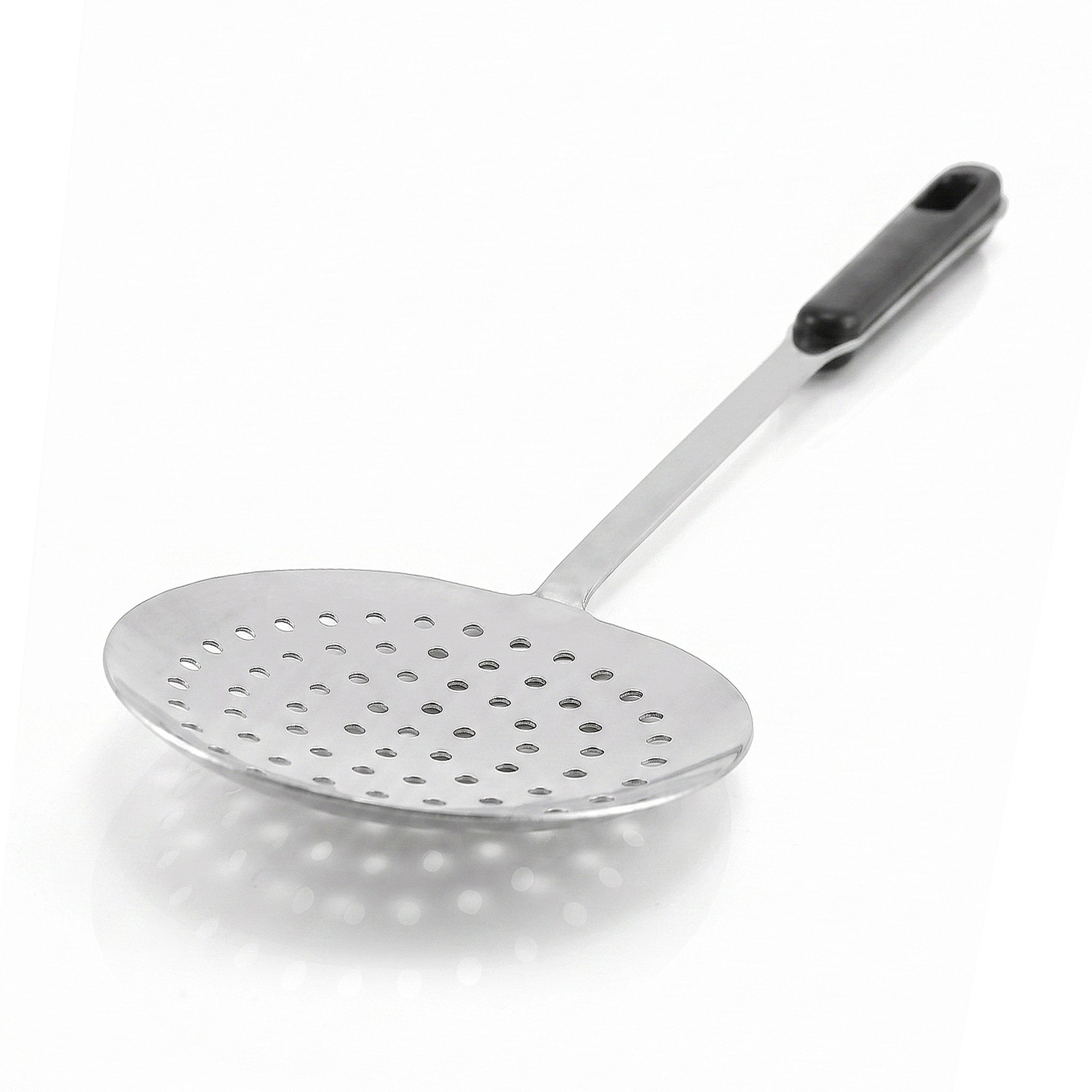 N.F Stainless Steel Frying Skimmers with Black Handle