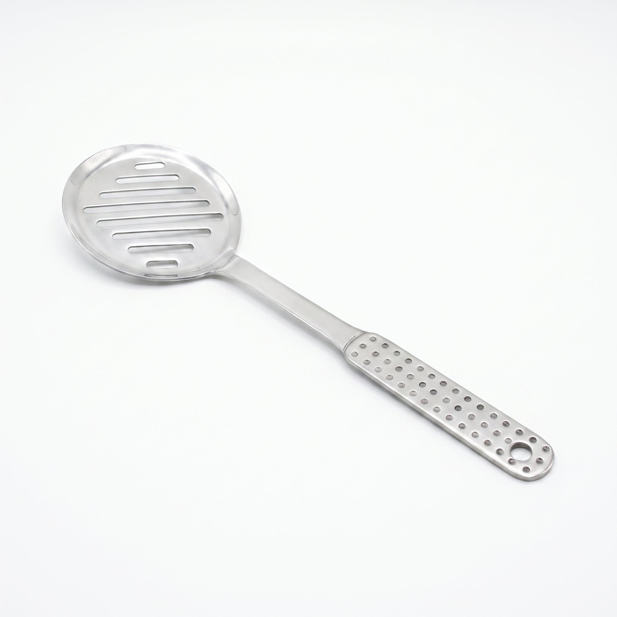 N.F 10-Inches Stainless Steel Silver Dotted Skimmer