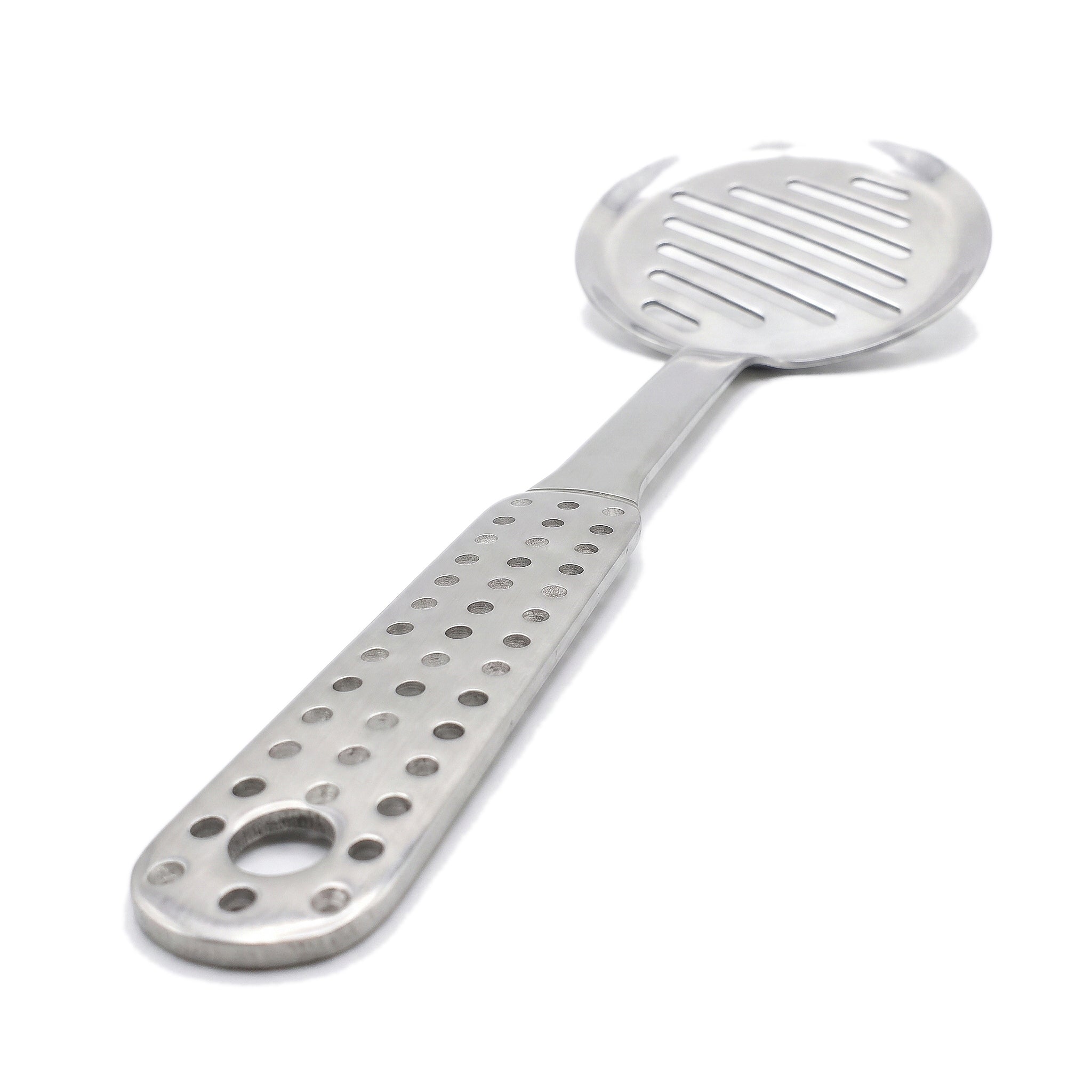 N.F 10-Inches Stainless Steel Silver Dotted Skimmer
