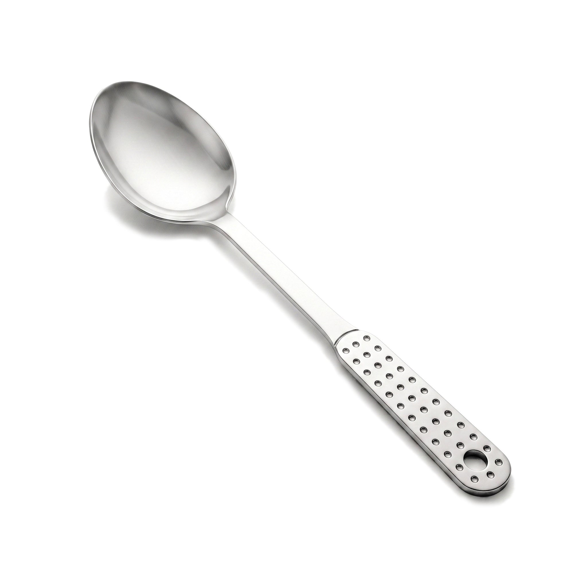 N.F 10-Inches Stainless Steel Silver Dotted Serving Rice Spoon