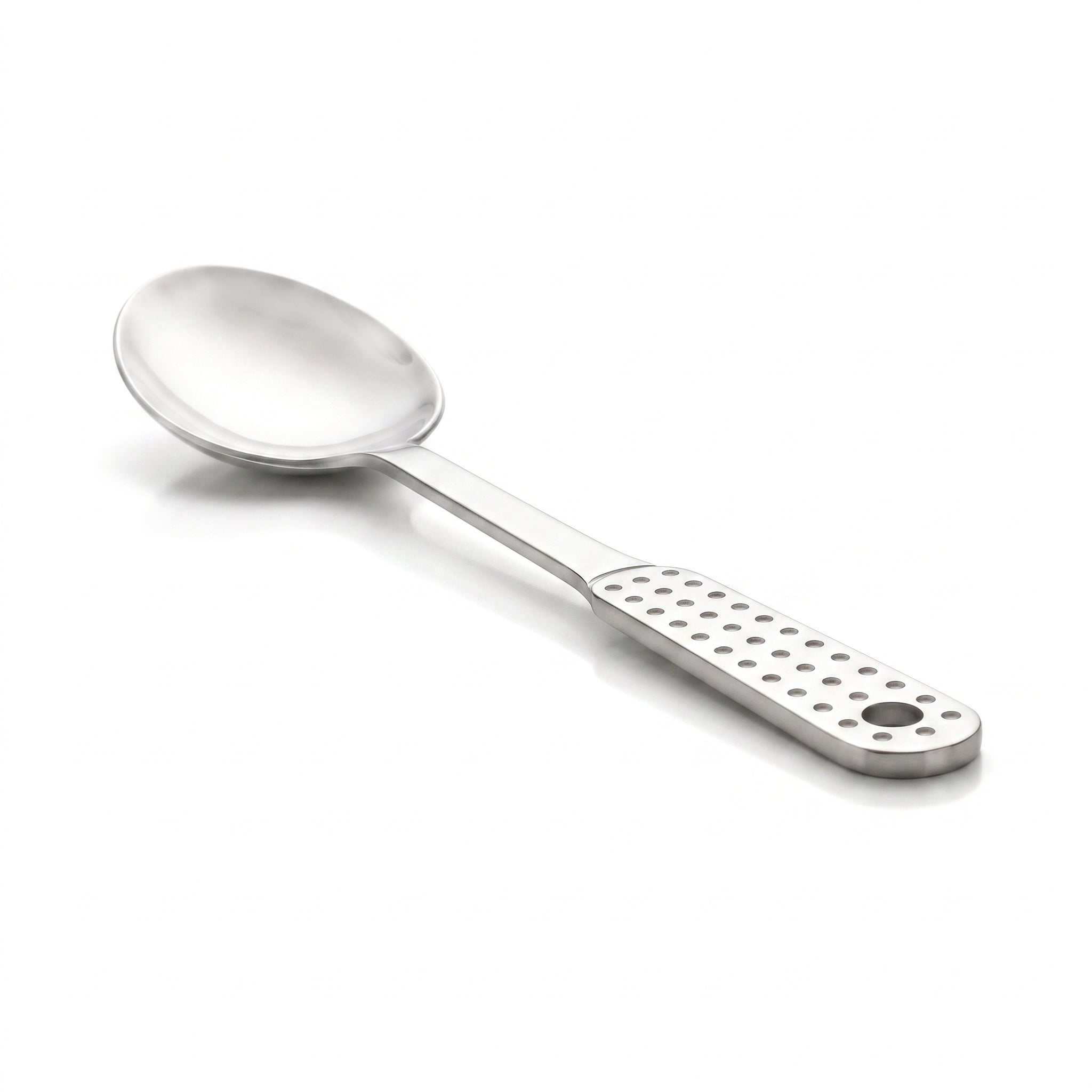 N.F 10-Inches Stainless Steel Silver Dotted Serving Rice Spoon