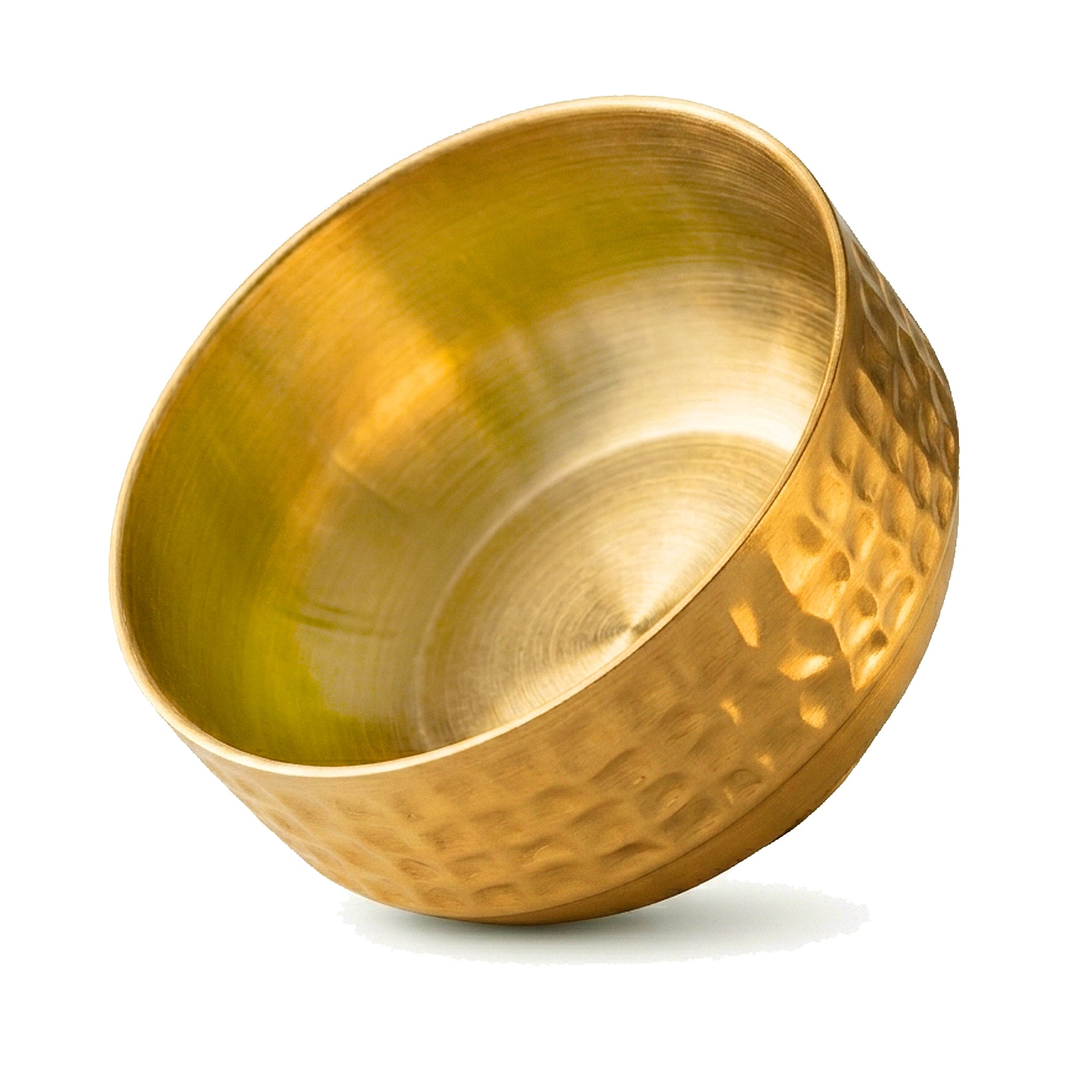 T.D.L 13 cm Stainless Steel With Electric Golden Coating Aurora Hammered Soup Bowl