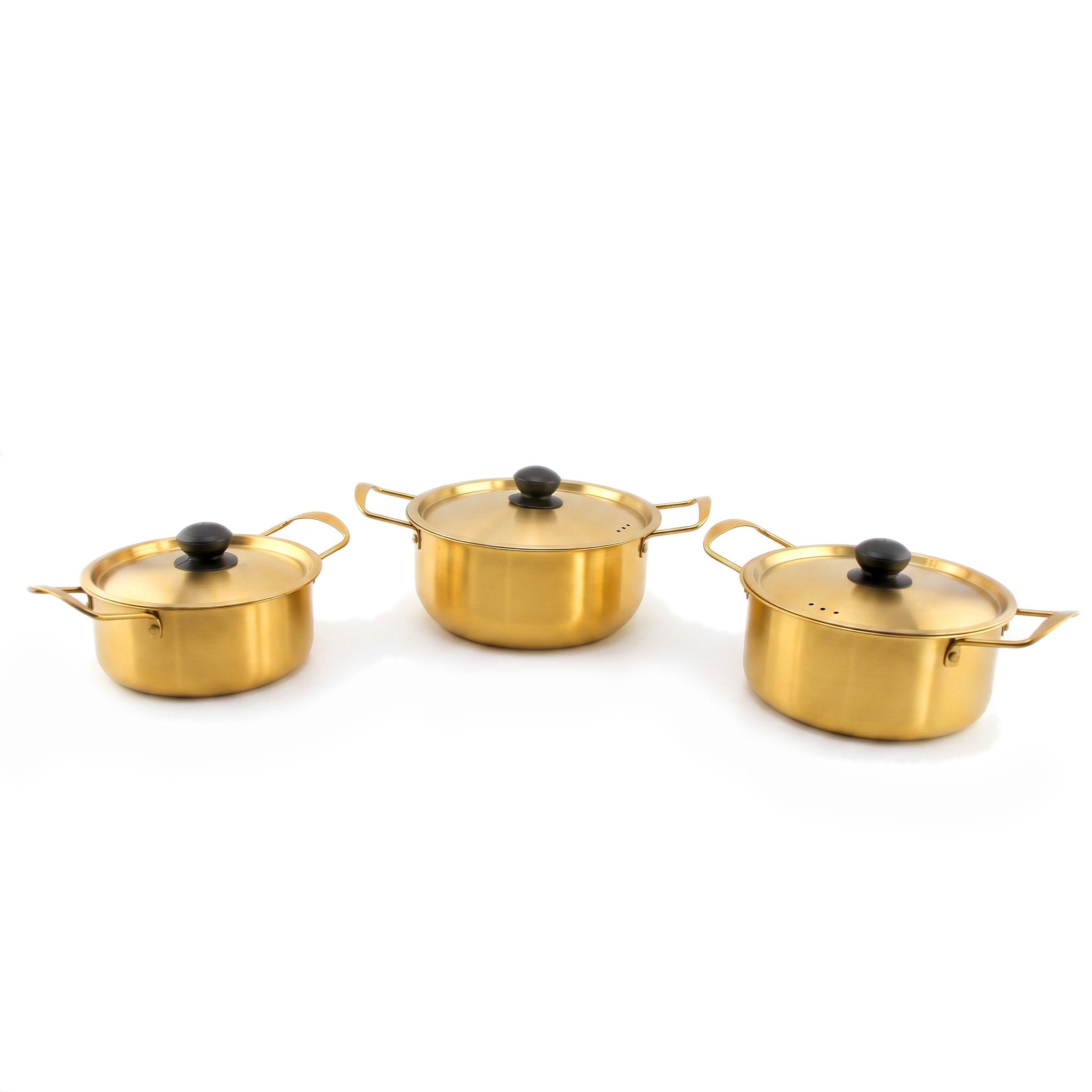 T.D.L Stainless Steel With Electric Golden Coating Noodle Soup Pot Set