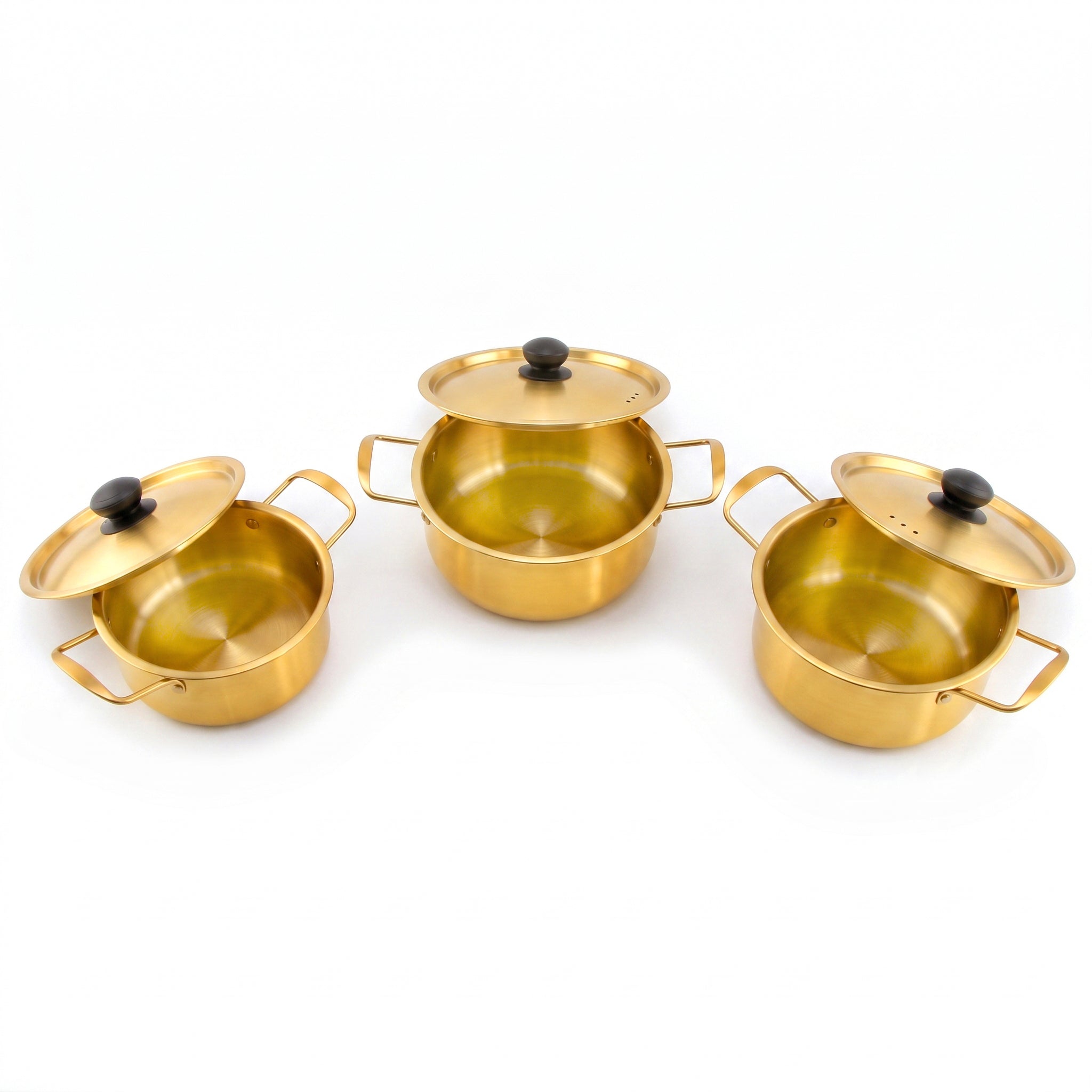 T.D.L Stainless Steel With Electric Golden Coating Noodle Soup Pot Set