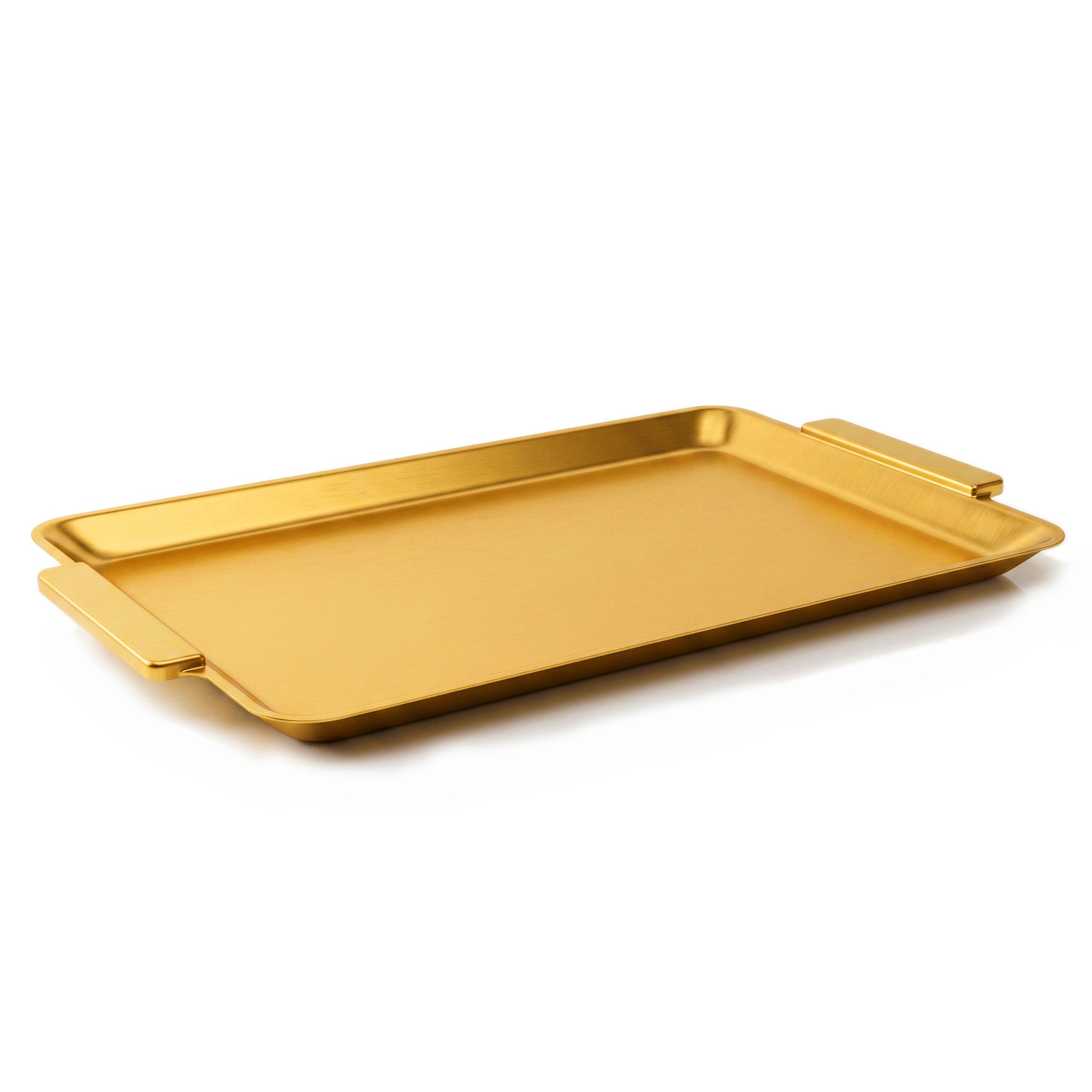 T.D.L 40*24 Cm Stainless Steel With Electric Golden Coating Rectangular Tray
