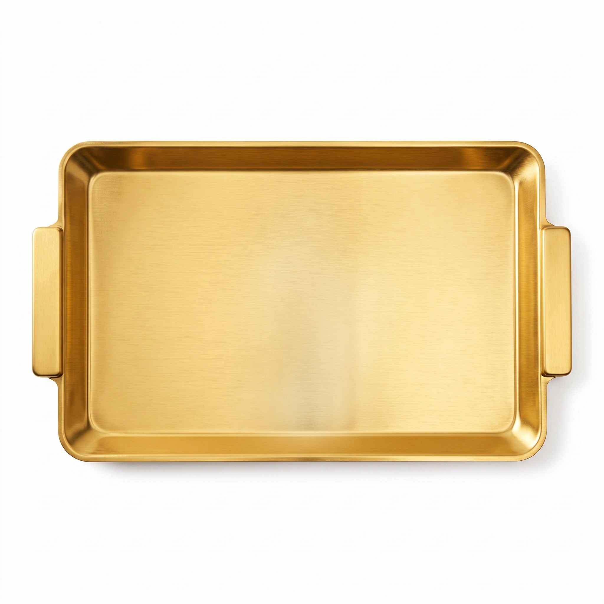 T.D.L 40*24 Cm Stainless Steel With Electric Golden Coating Rectangular Tray