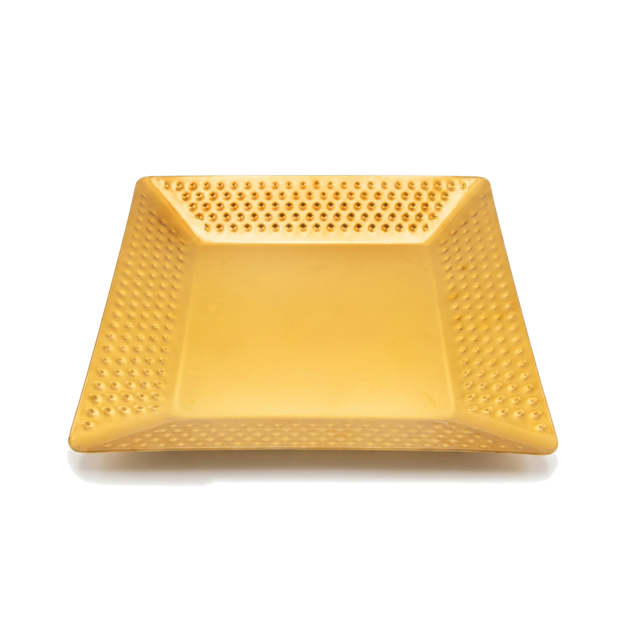 T.D.L Stainless Steel With Electric Golden Coating Square Hammered Serving Trays