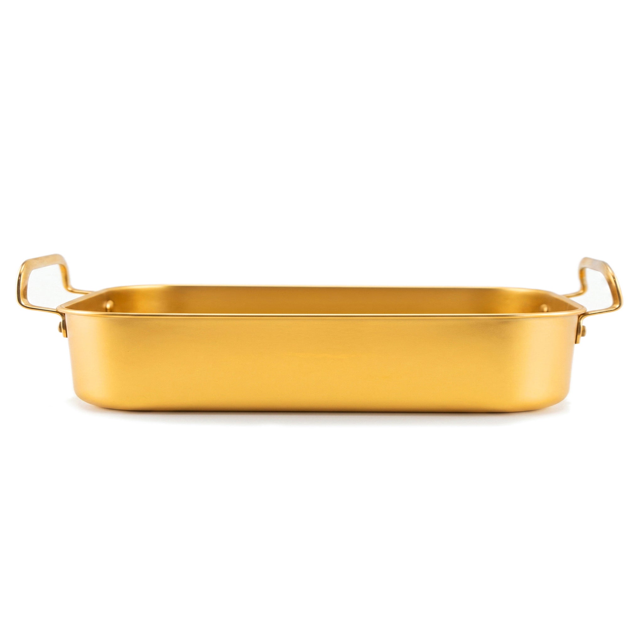 T.D.L Stainless Steel Electric Golden Coating Rectangular Deep Serving Trays