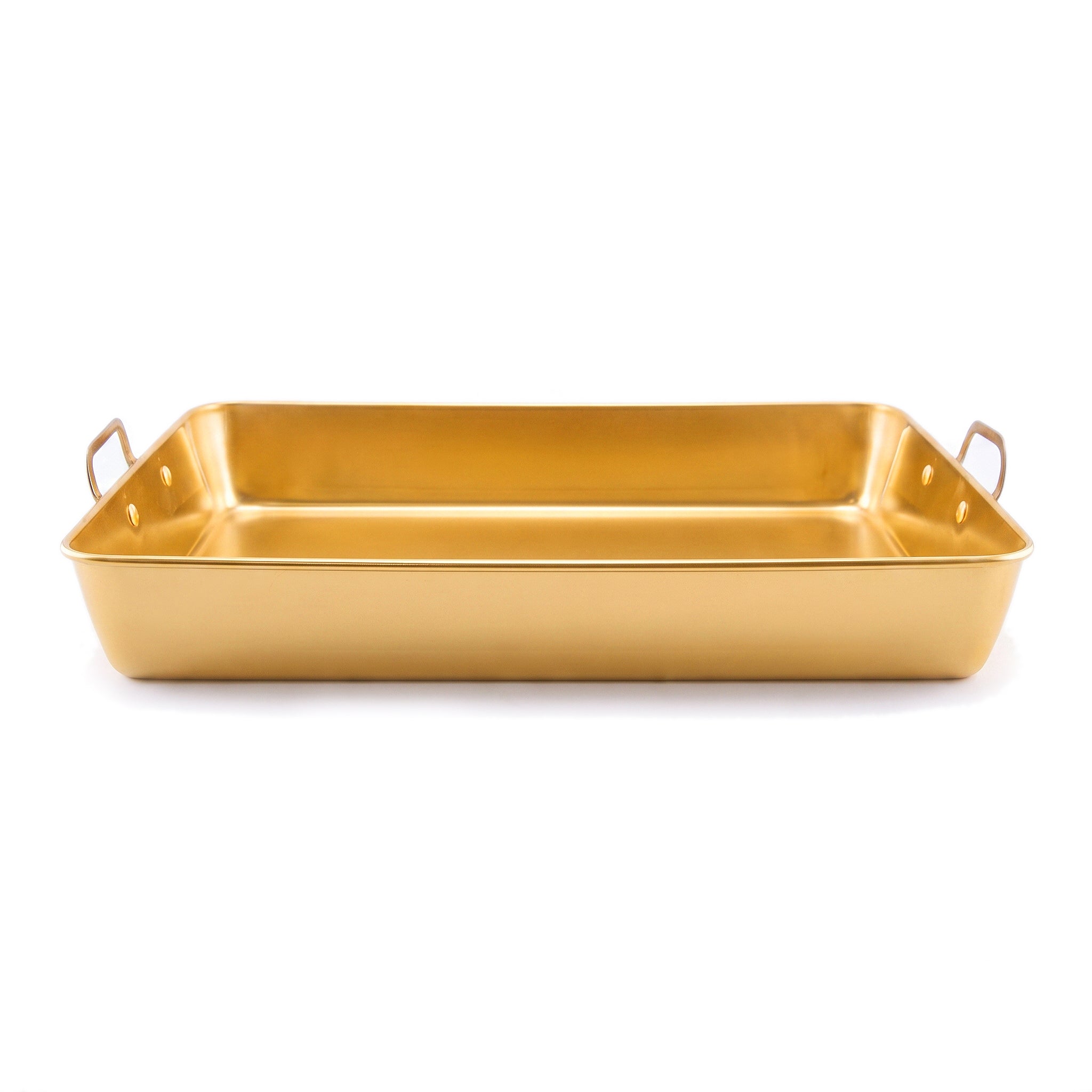 T.D.L Stainless Steel Electric Golden Coating Rectangular Deep Serving Trays