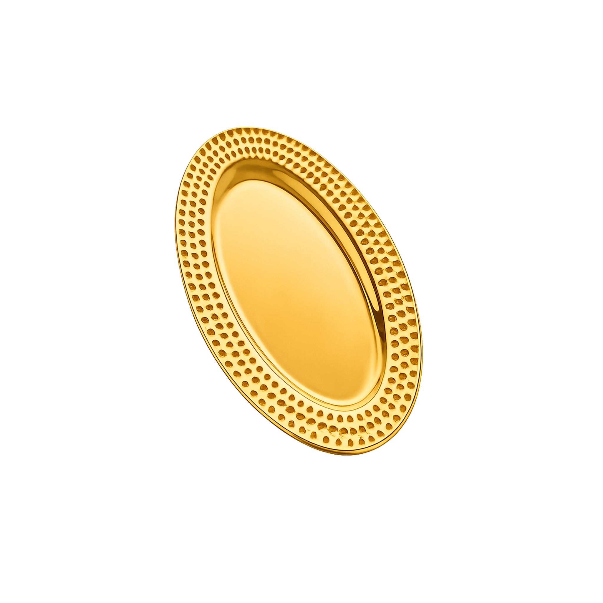 T.D.L Stainless Steel Electric Golden Coating Oval Serving Trays