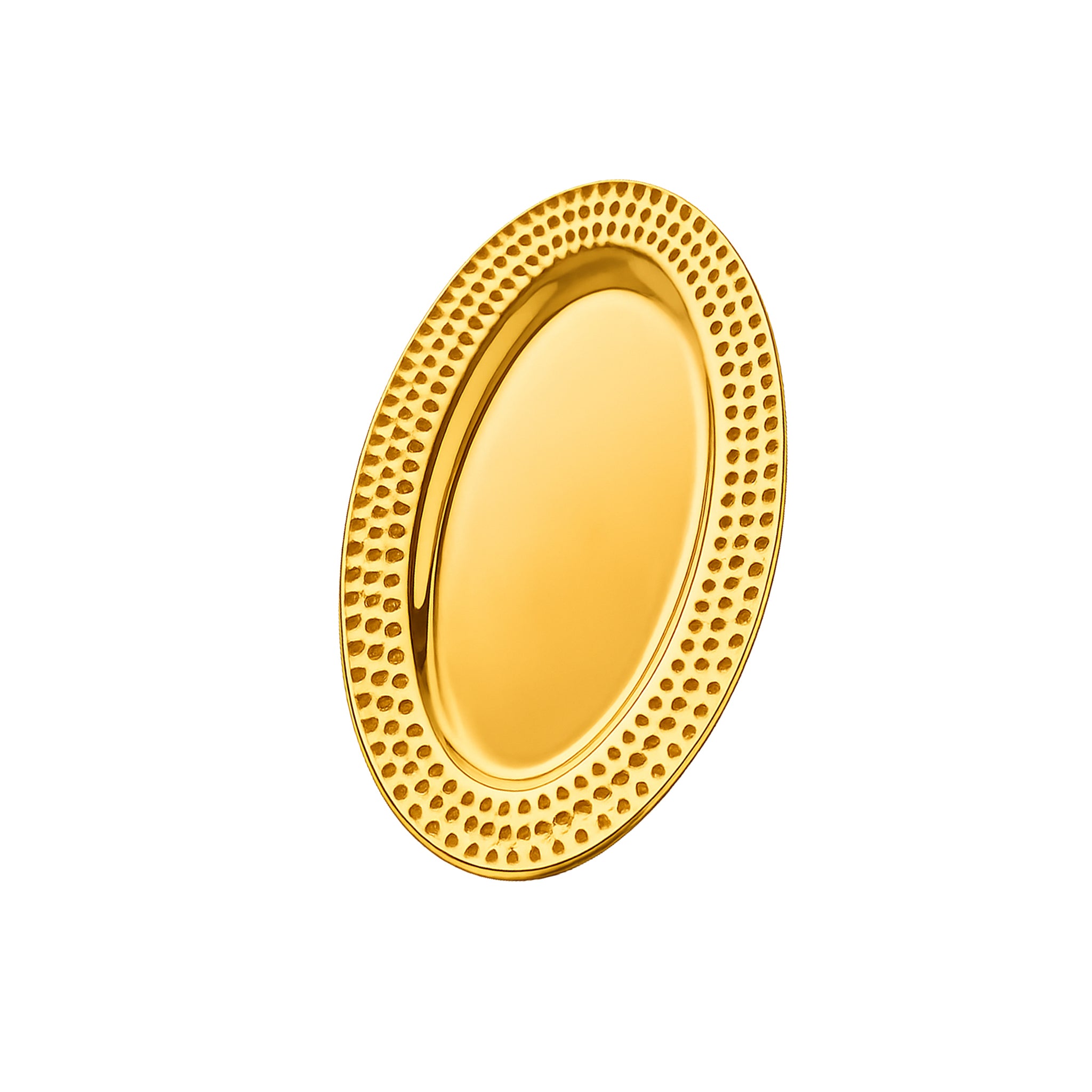 T.D.L Stainless Steel Electric Golden Coating Oval Serving Trays