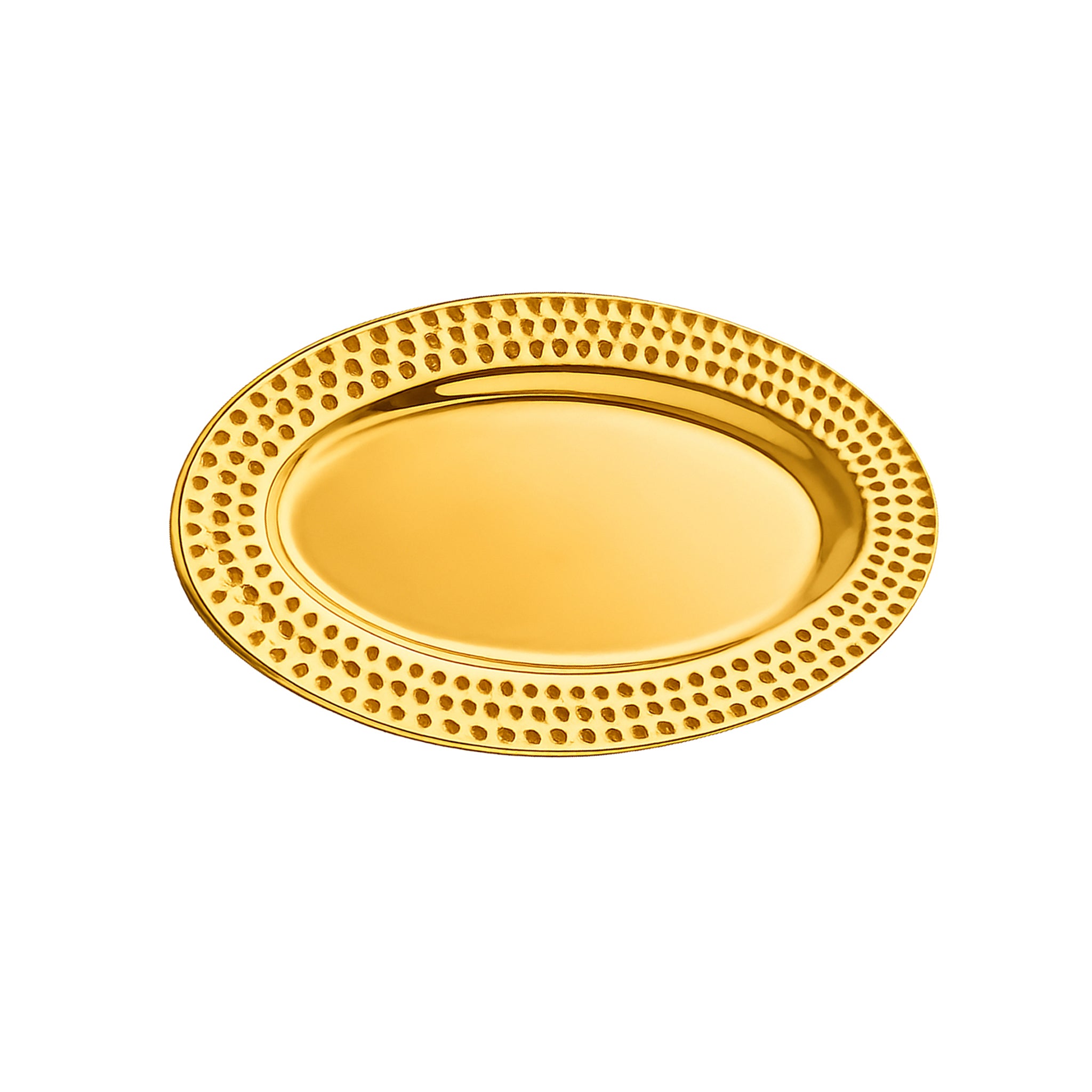 T.D.L Stainless Steel Electric Golden Coating Oval Serving Trays