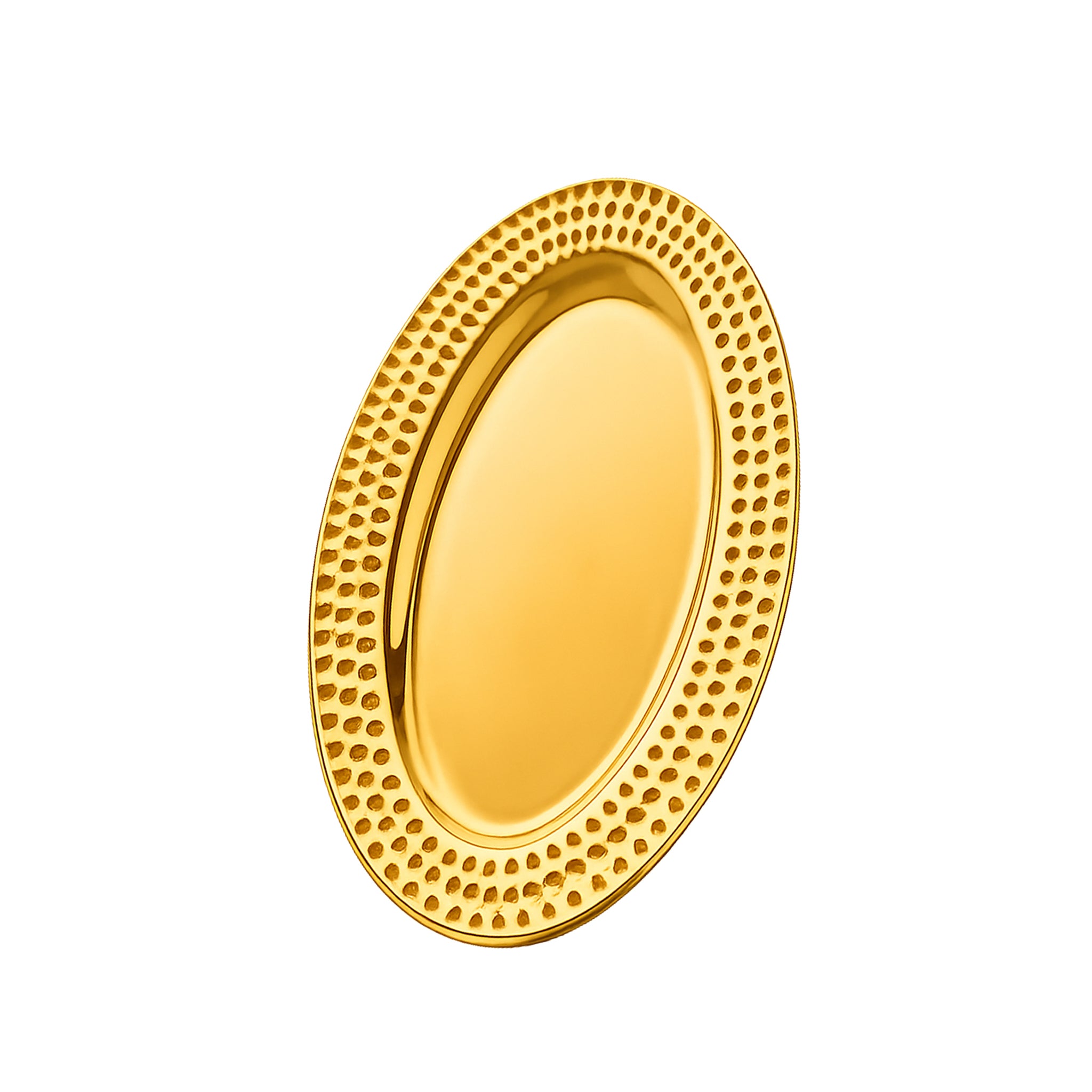 T.D.L Stainless Steel Electric Golden Coating Oval Serving Trays