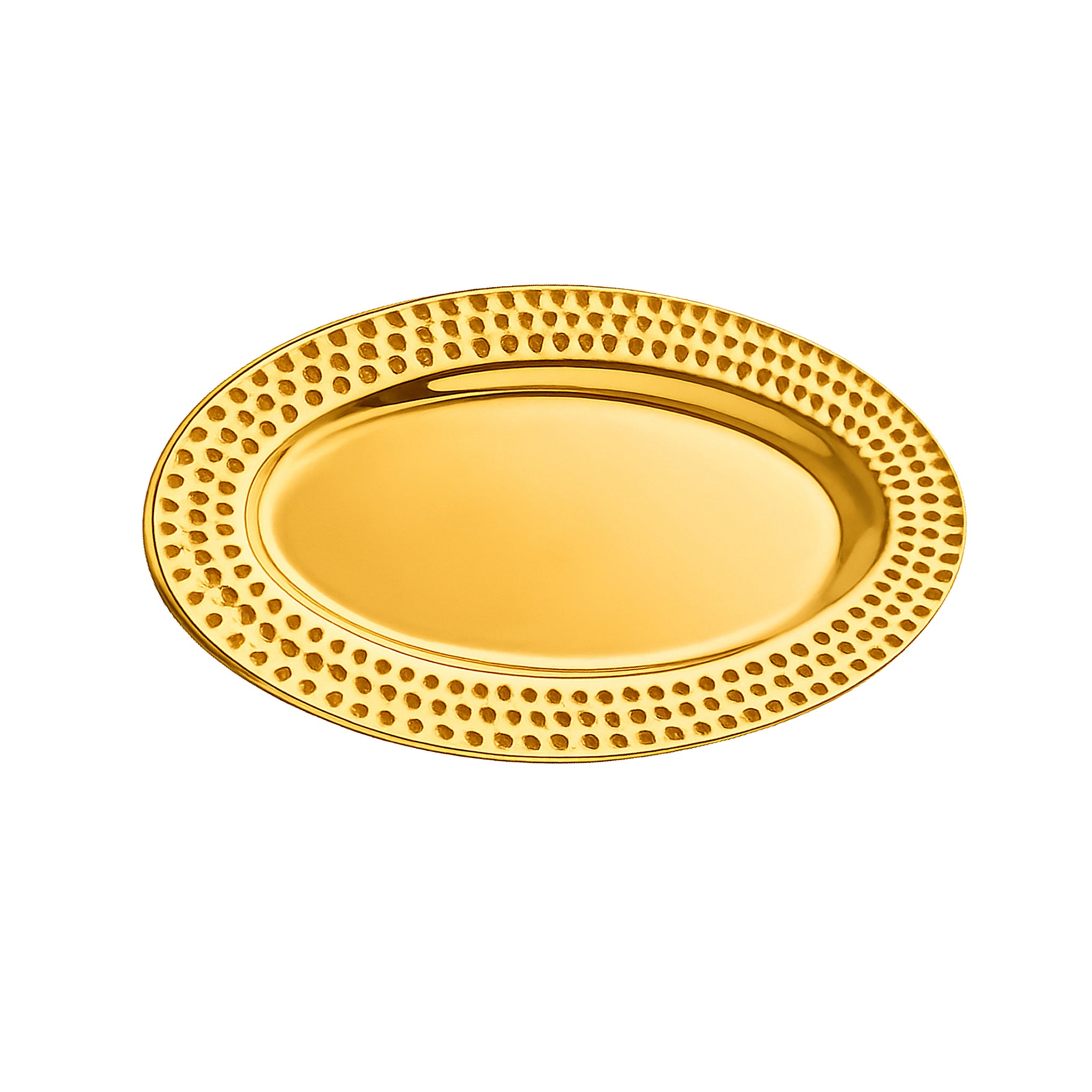 T.D.L Stainless Steel Electric Golden Coating Oval Serving Trays