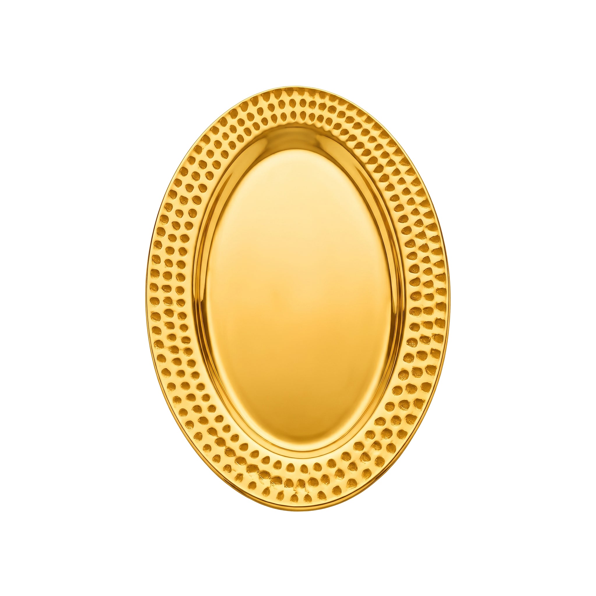 T.D.L Stainless Steel Electric Golden Coating Oval Serving Trays