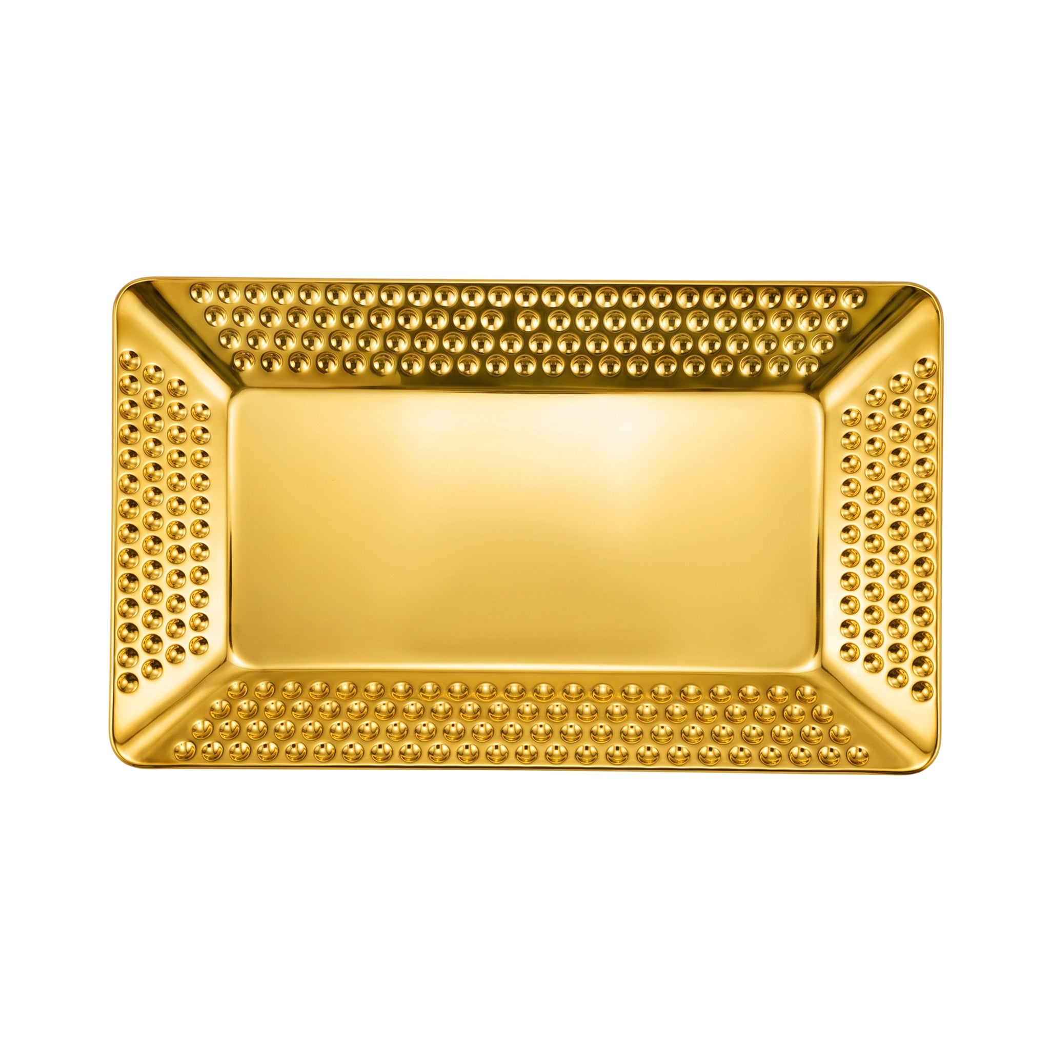 T.D.L Stainless Steel Electric Golden Coating Rectangular Serving Trays