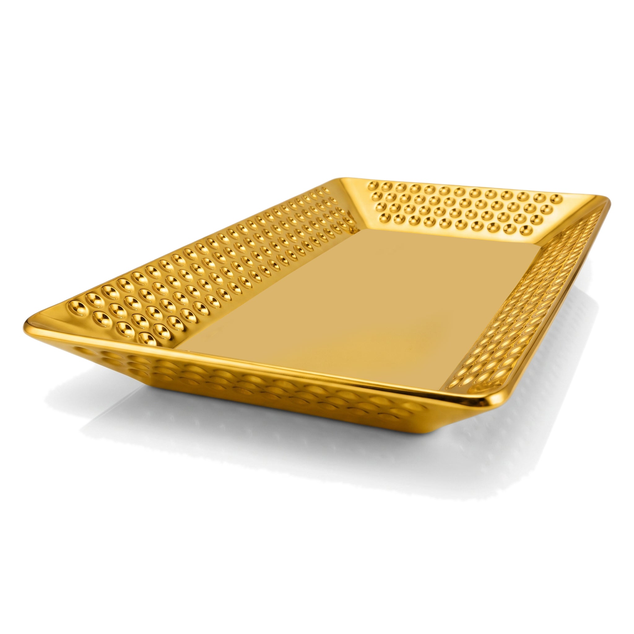T.D.L Stainless Steel Electric Golden Coating Rectangular Serving Trays