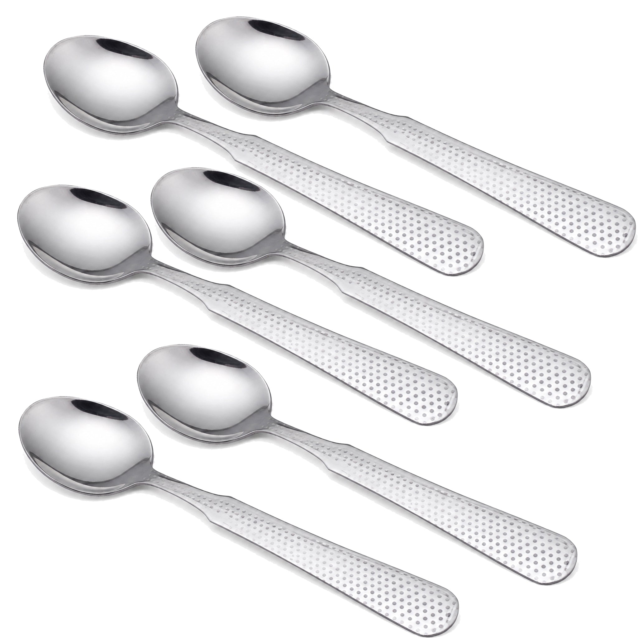 TRD 6-Piece Stainless Steel Silver Long Tea Spoon Set