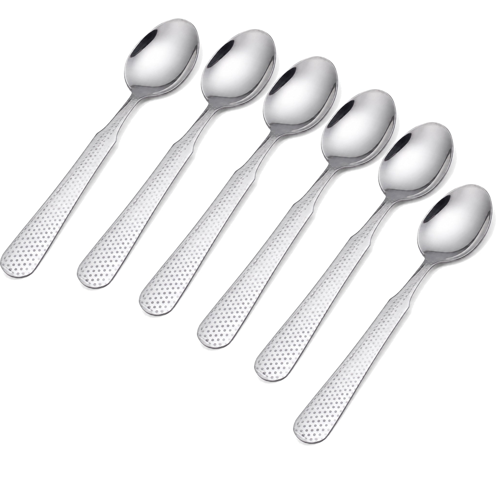 TRD 6-Piece Stainless Steel Silver Long Tea Spoon Set