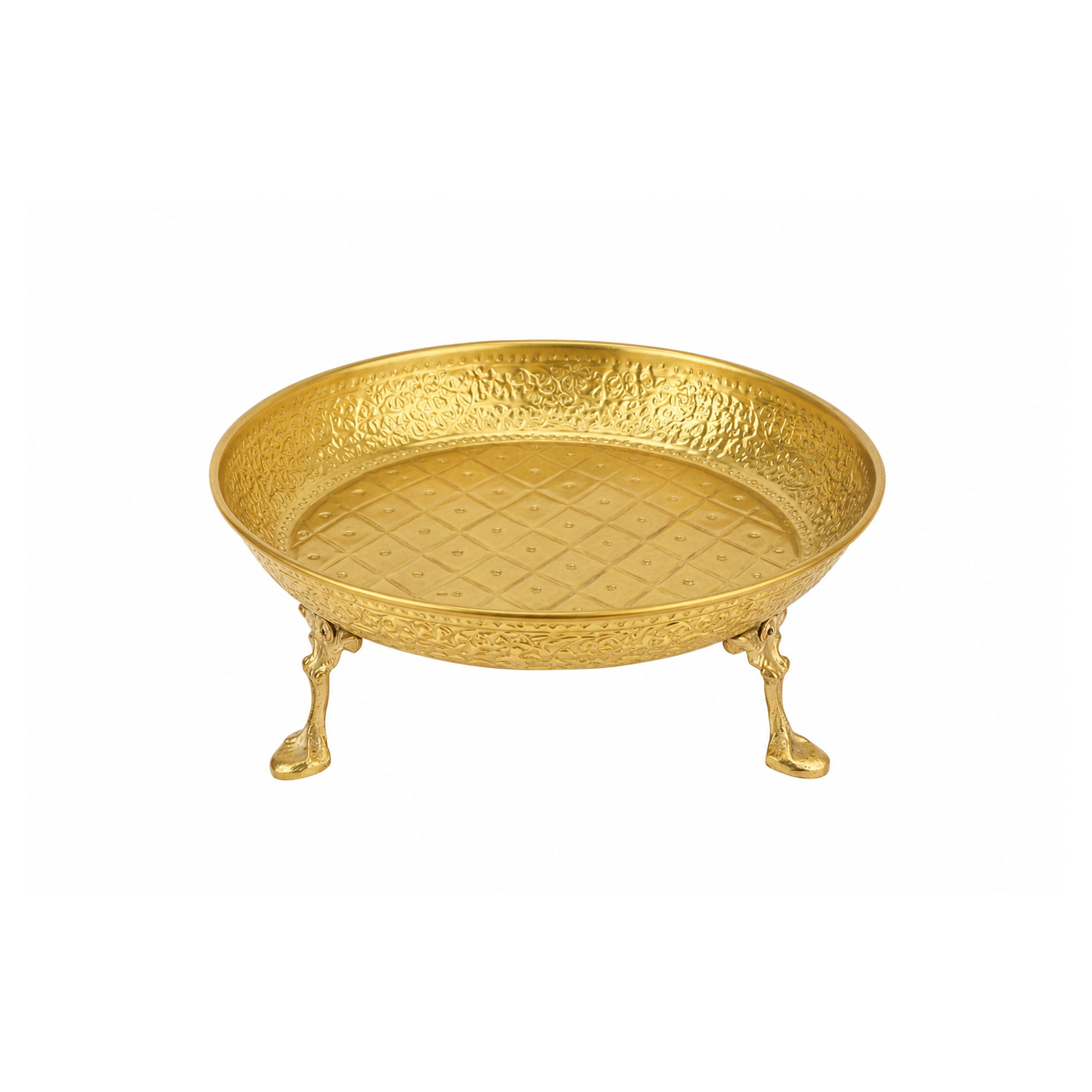 G.N Brass Electric Golden Coating Platters With Stand