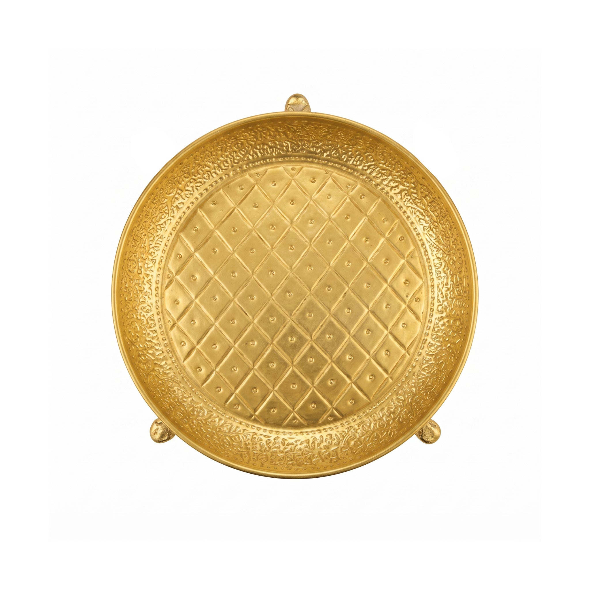 G.N Brass Electric Golden Coating Platters With Stand