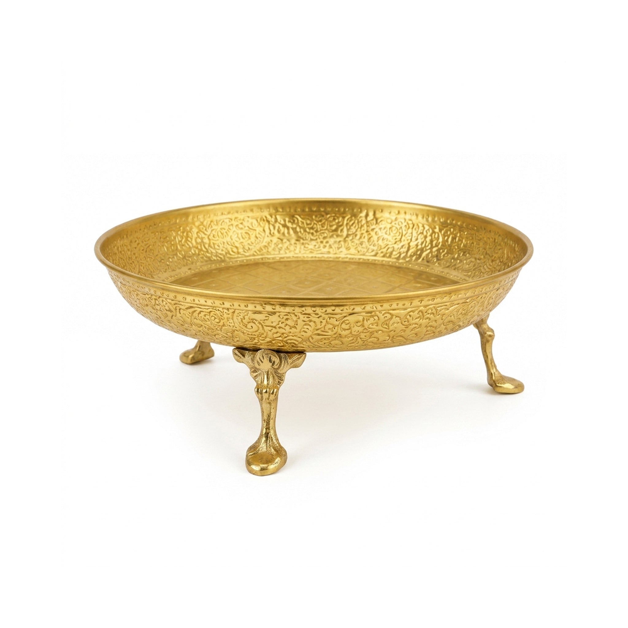 G.N Brass Electric Golden Coating Platters With Stand