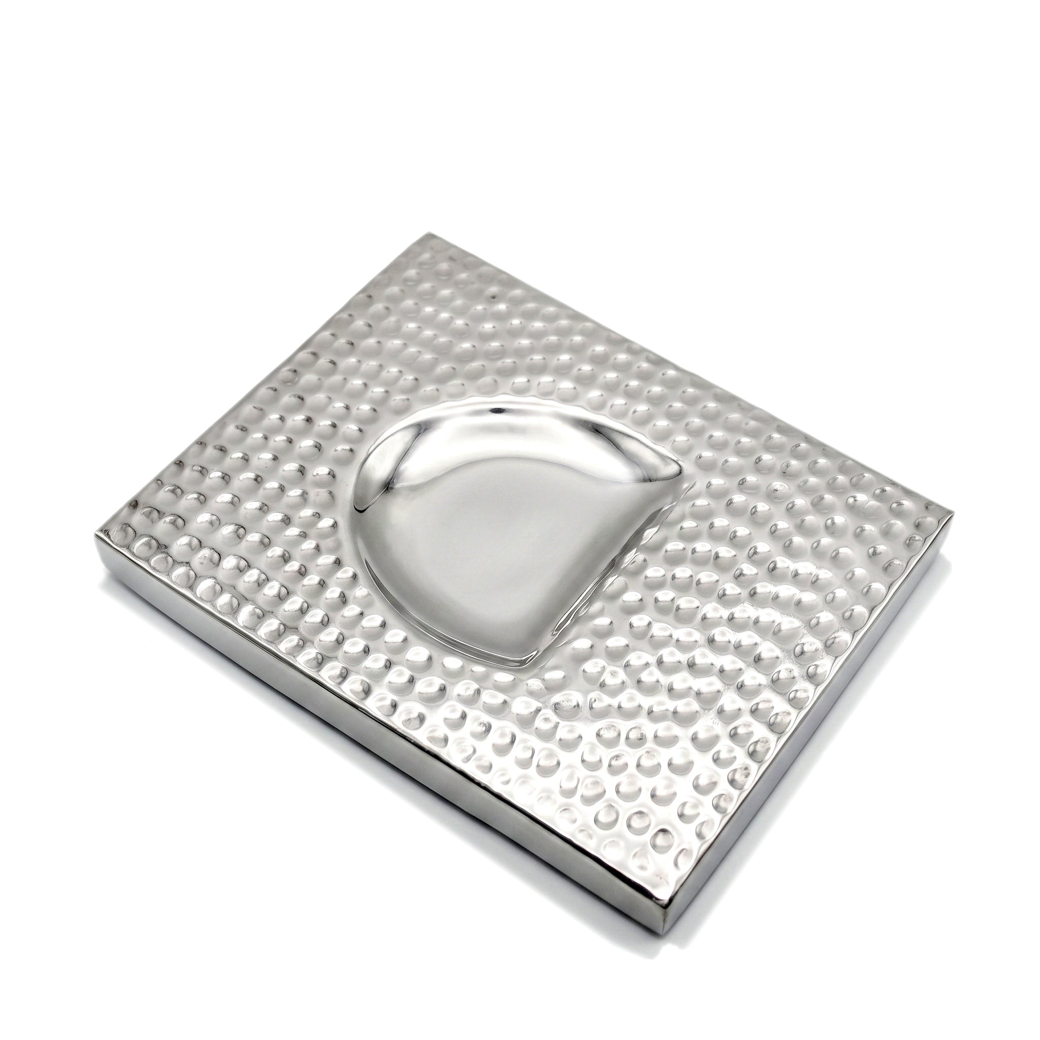 G.N 4.5*5 Inches Silver Brass Rectangular Serving Spoon Rest