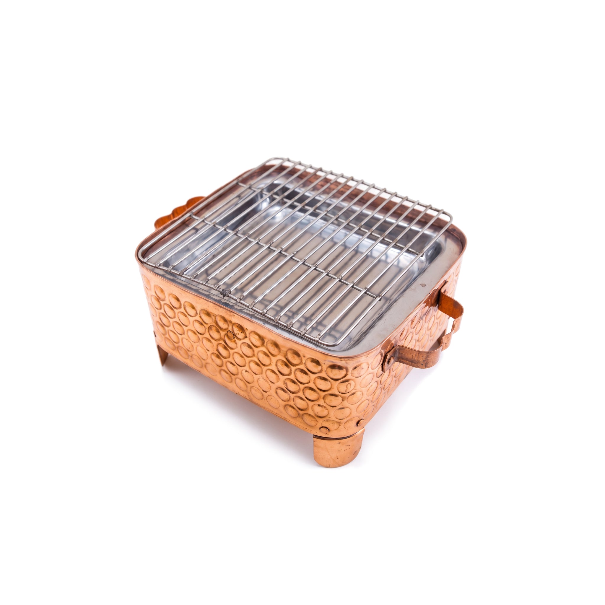 R.S Brass Copper Coating Rectangular Bubble Patterned Barbeque Pits With Grills