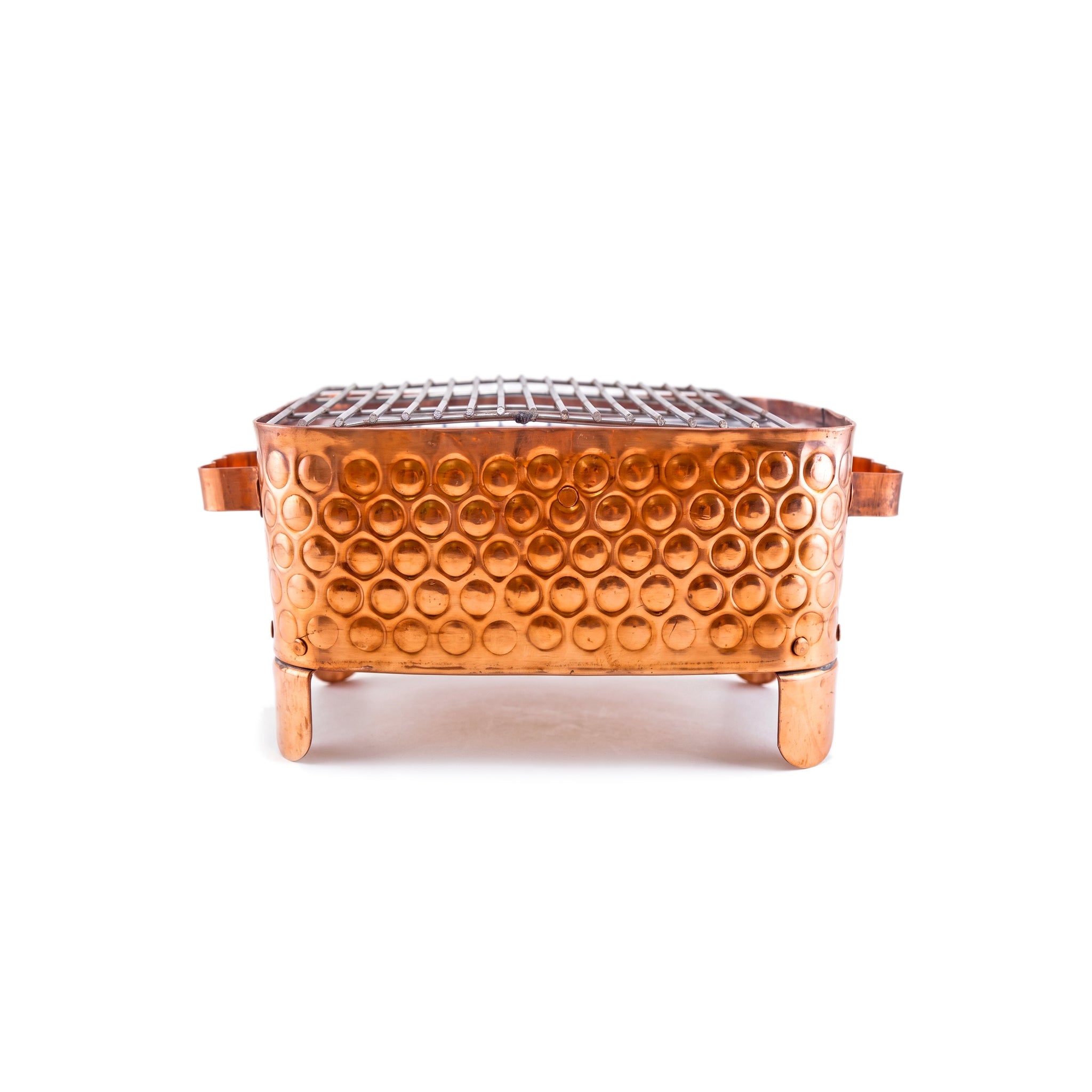 R.S Brass Copper Coating Rectangular Bubble Patterned Barbeque Pits With Grills
