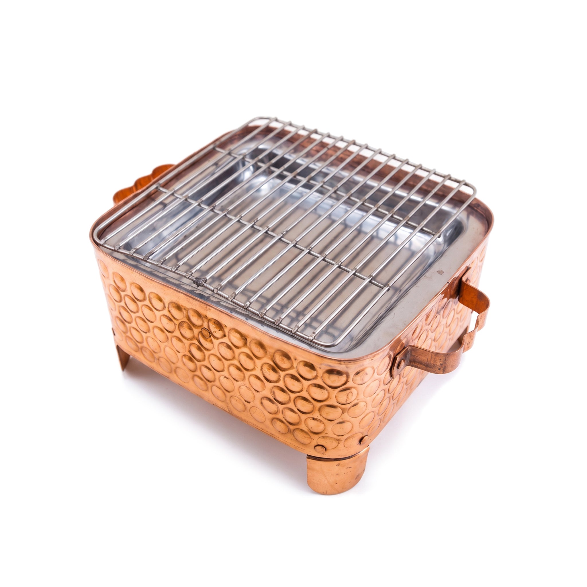 R.S Brass Copper Coating Rectangular Bubble Patterned Barbeque Pits With Grills