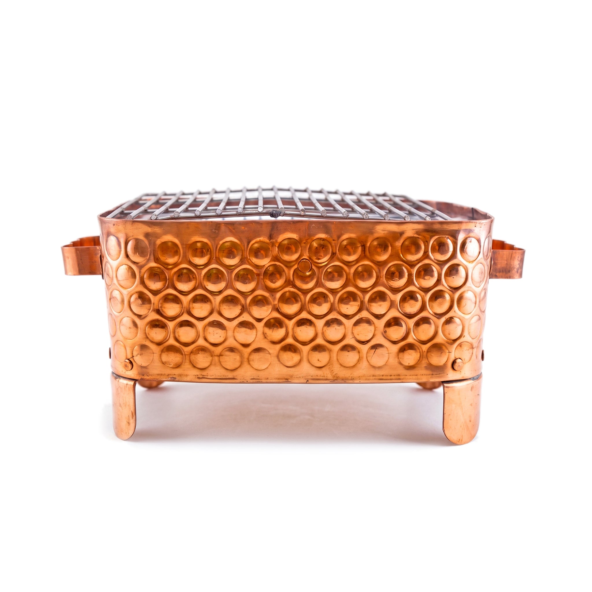 R.S Brass Copper Coating Rectangular Bubble Patterned Barbeque Pits With Grills