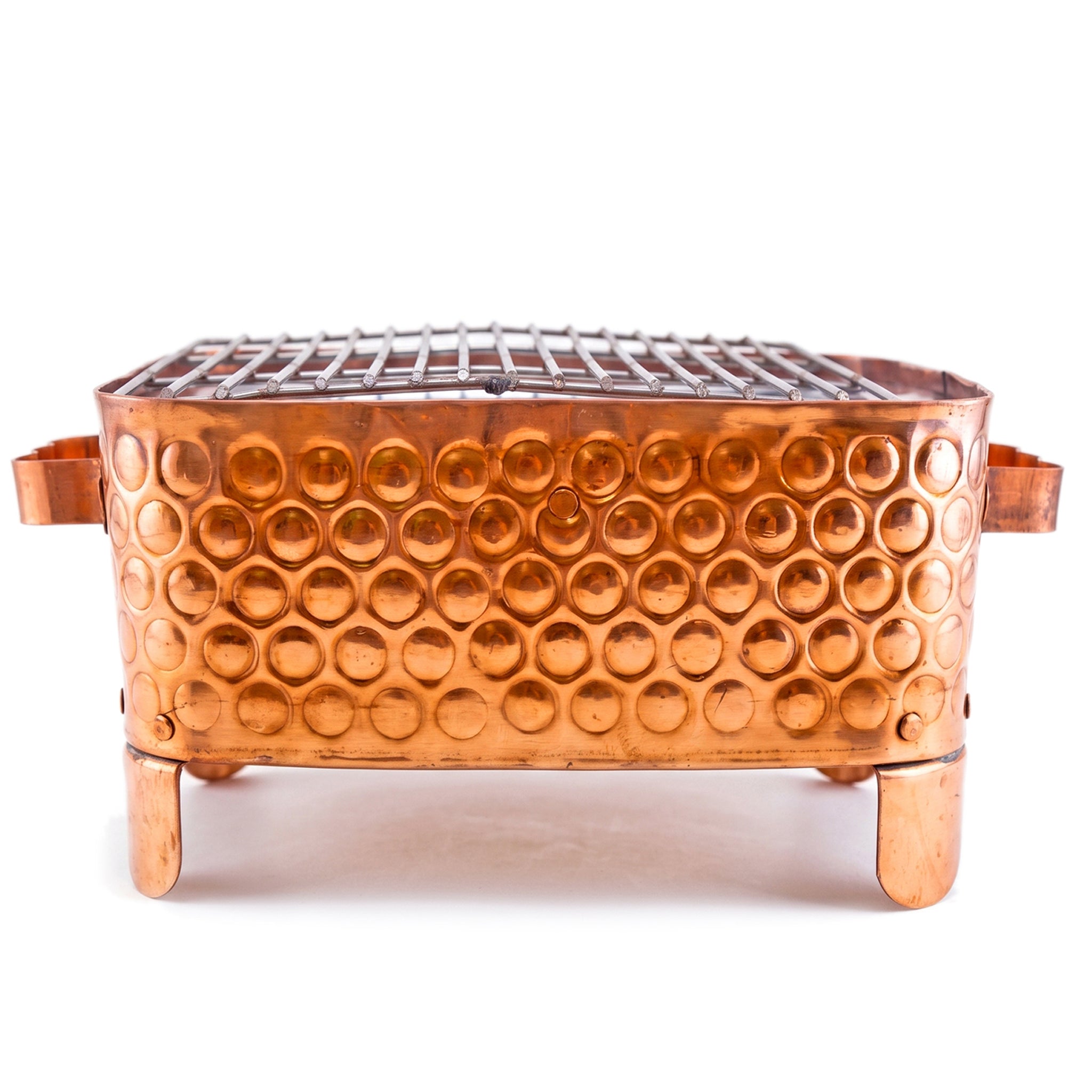 R.S Brass Copper Coating Rectangular Bubble Patterned Barbeque Pits With Grills