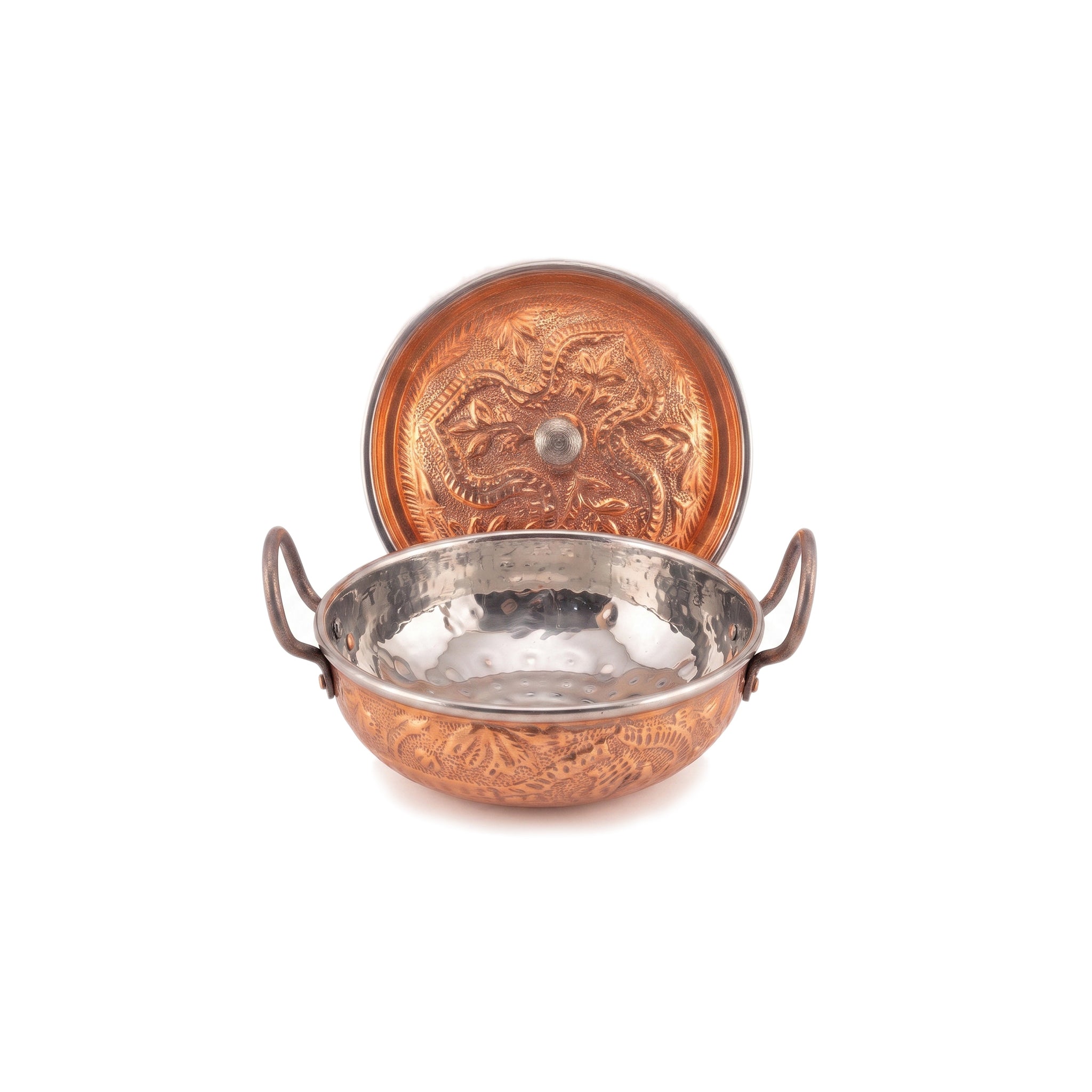 R.S Brass Copper Coating Hammered Serving Naqshi Karie