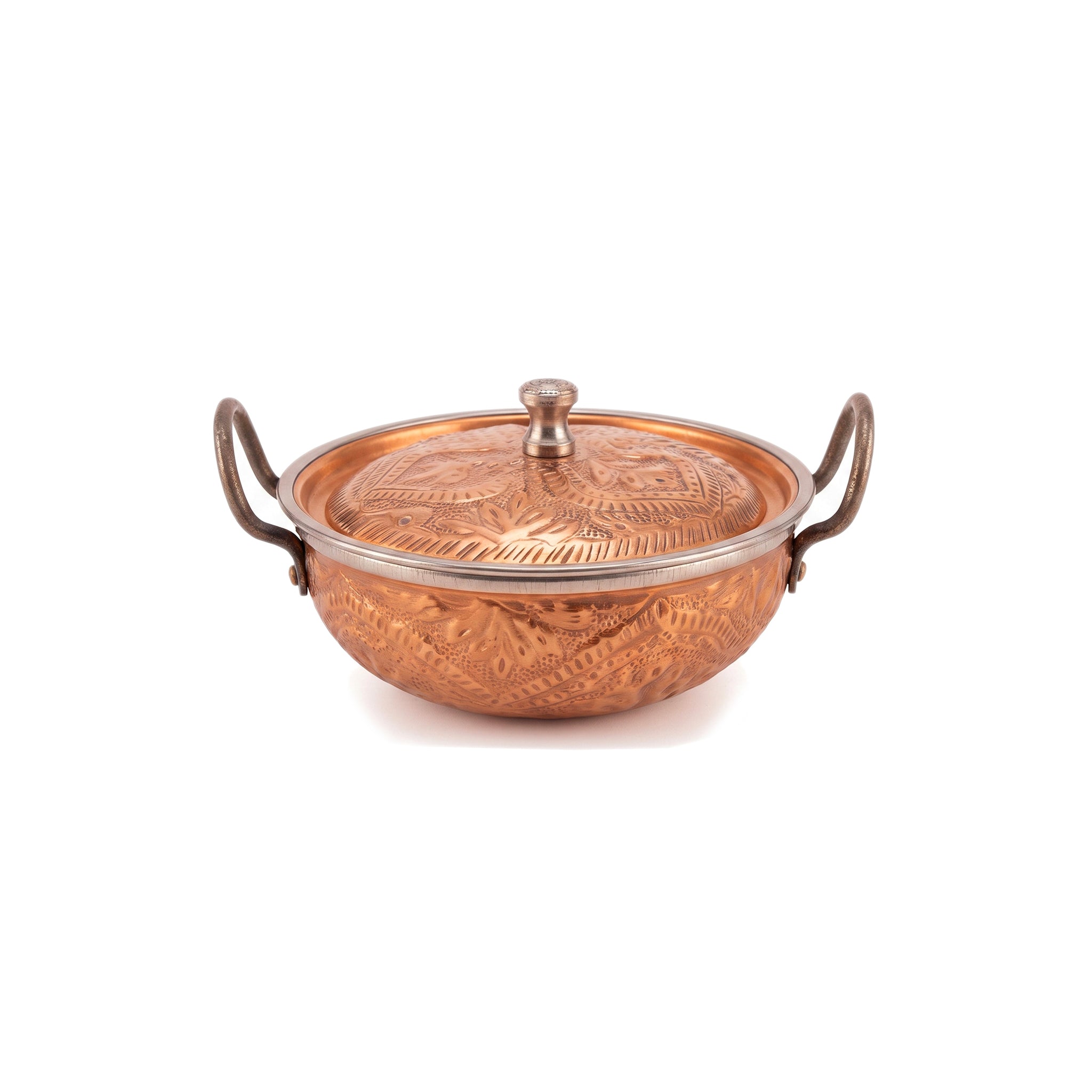 R.S Brass Copper Coating Hammered Serving Naqshi Karie