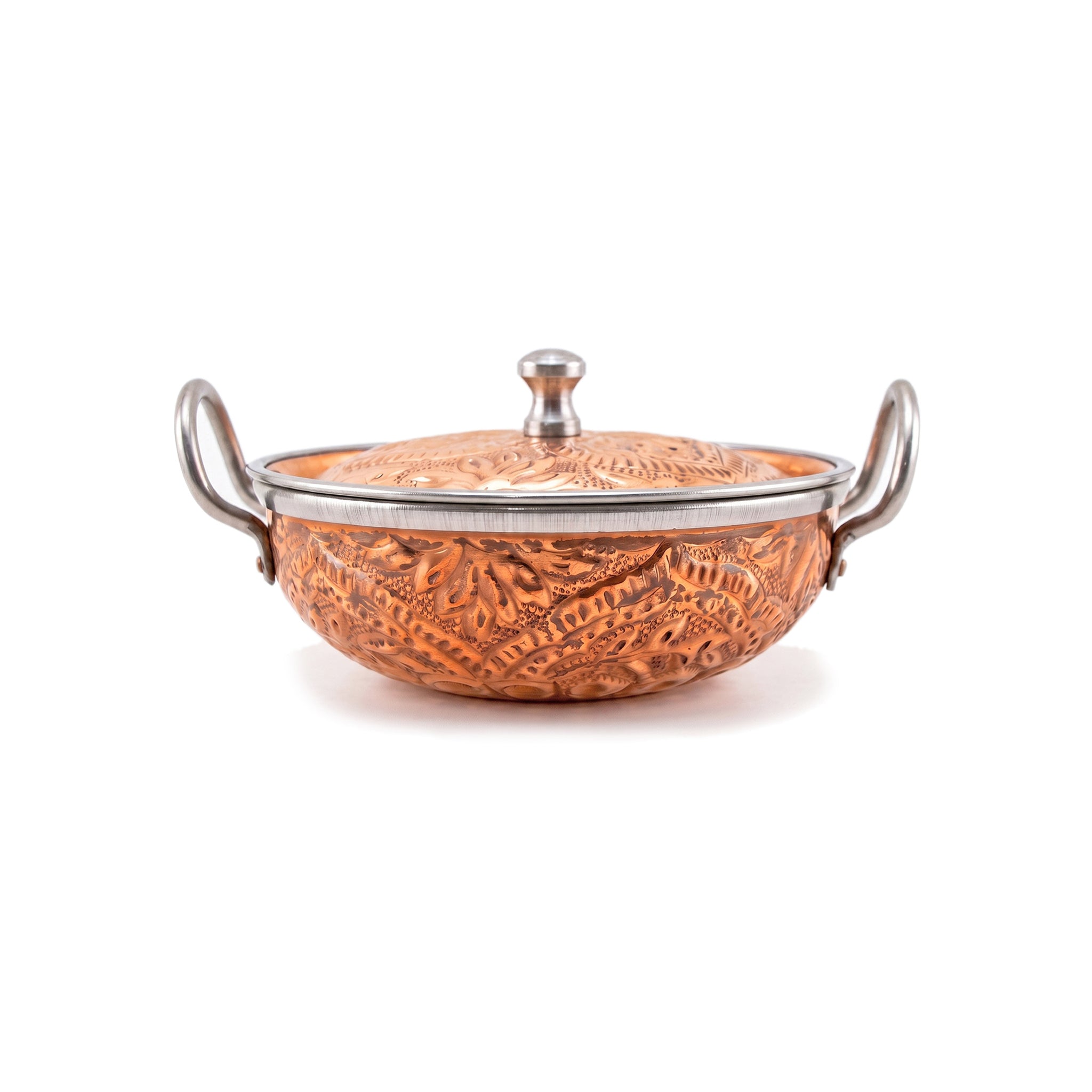 R.S Brass Copper Coating Hammered Serving Naqshi Karie