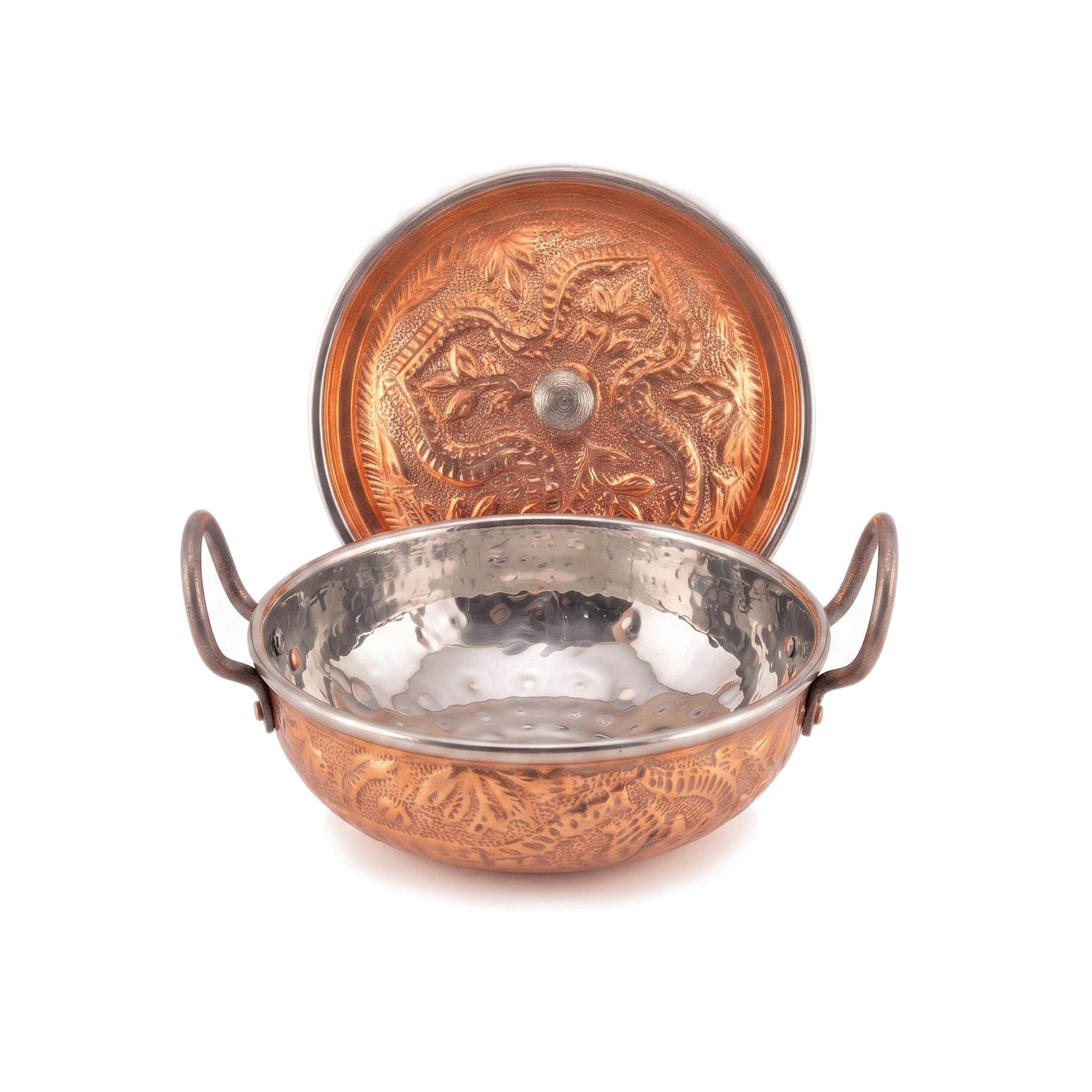 R.S Brass Copper Coating Hammered Serving Naqshi Karie