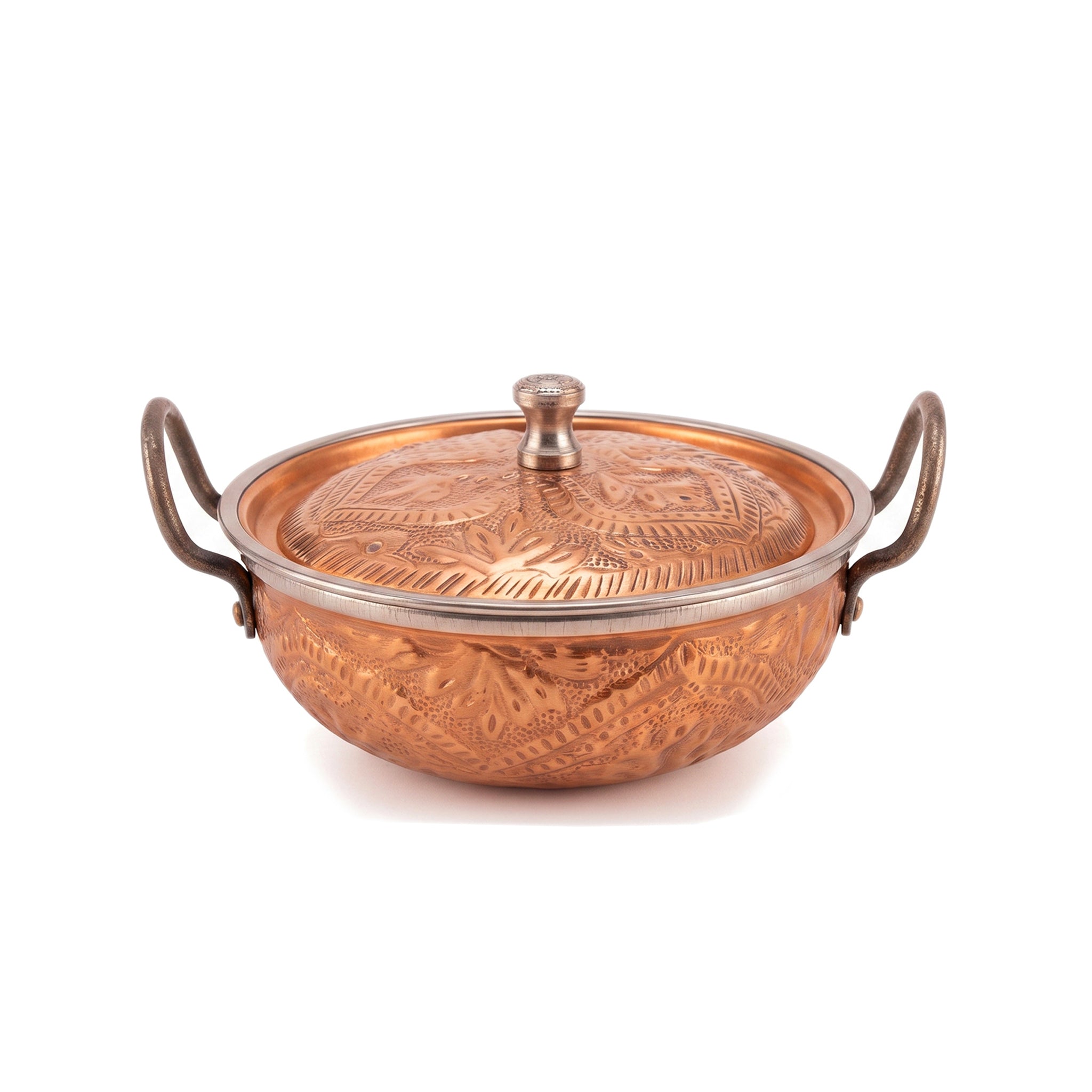 R.S Brass Copper Coating Hammered Serving Naqshi Karie