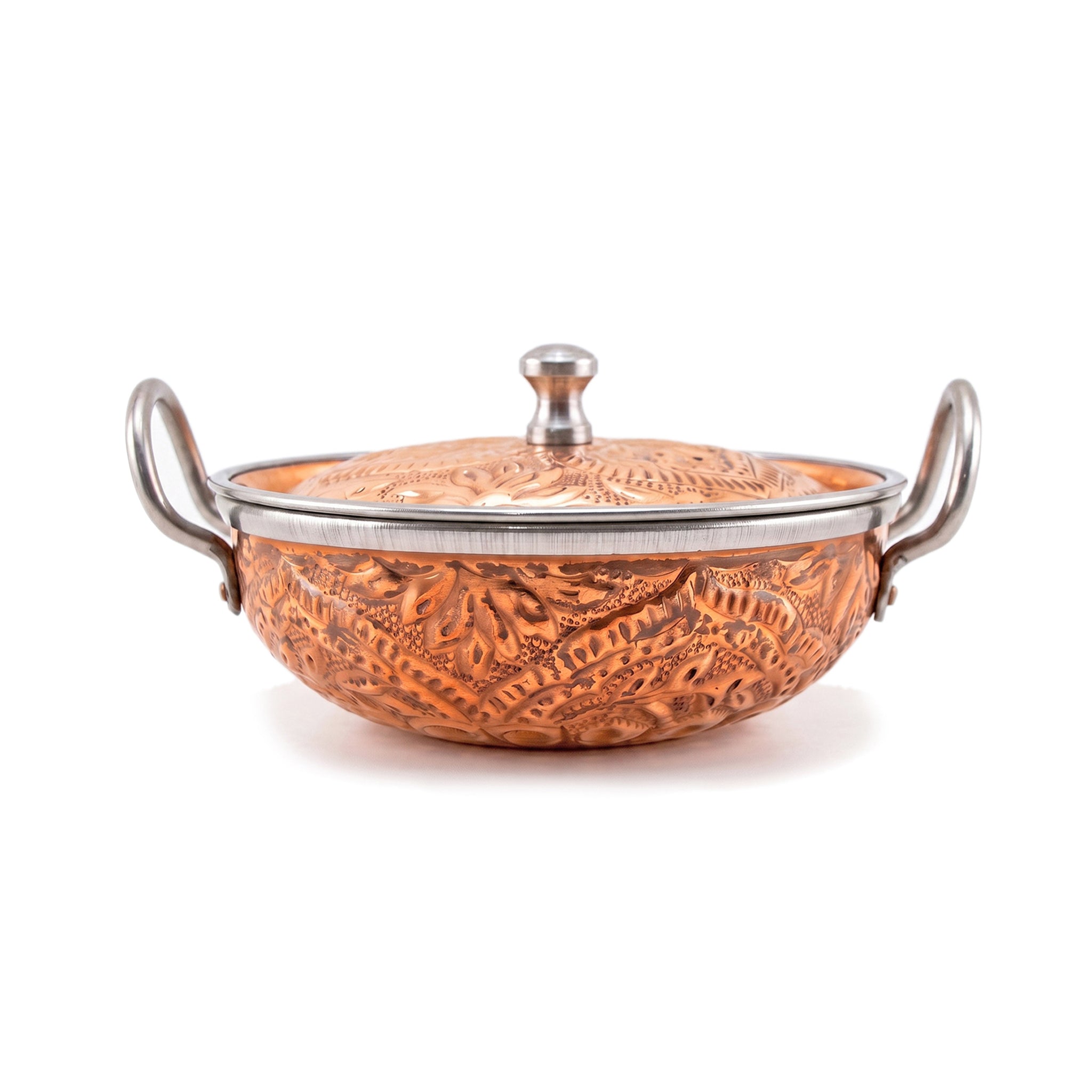 R.S Brass Copper Coating Hammered Serving Naqshi Karie