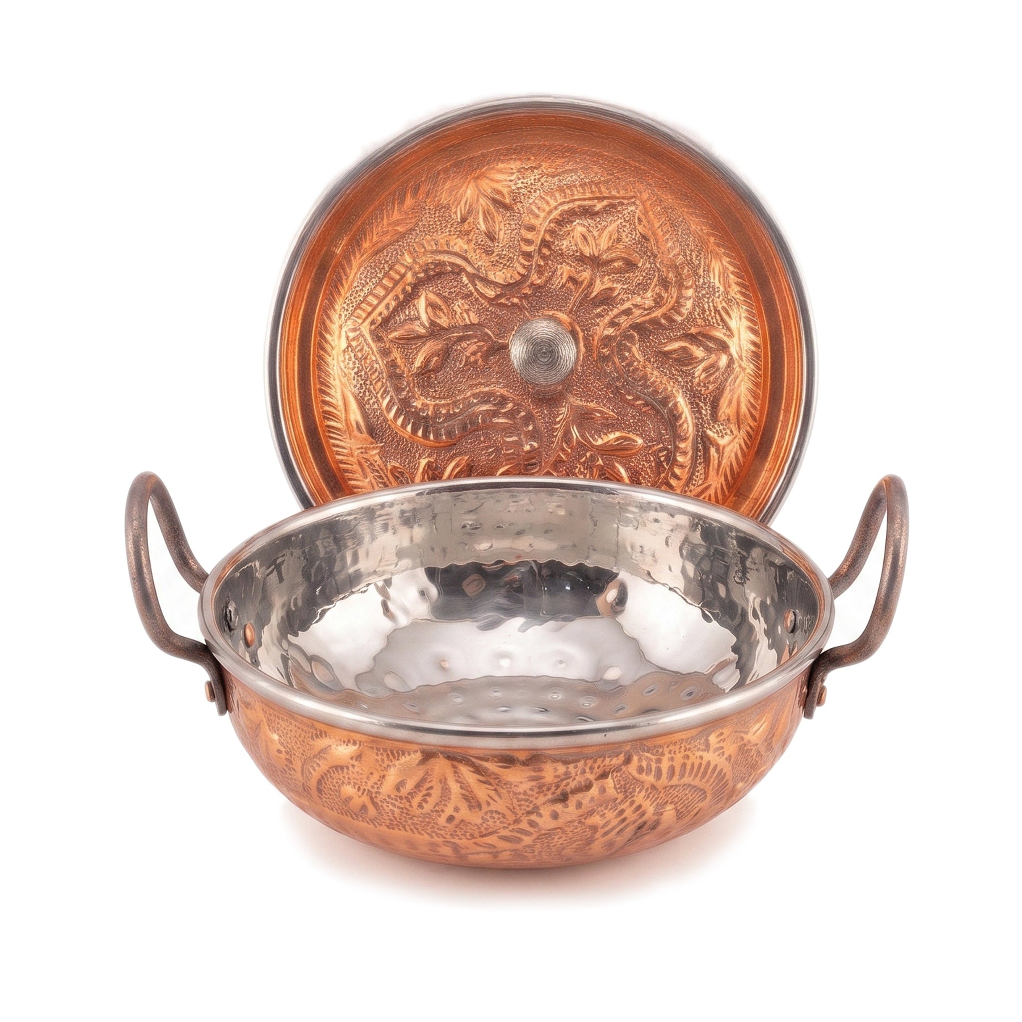 R.S Brass Copper Coating Hammered Serving Naqshi Karie