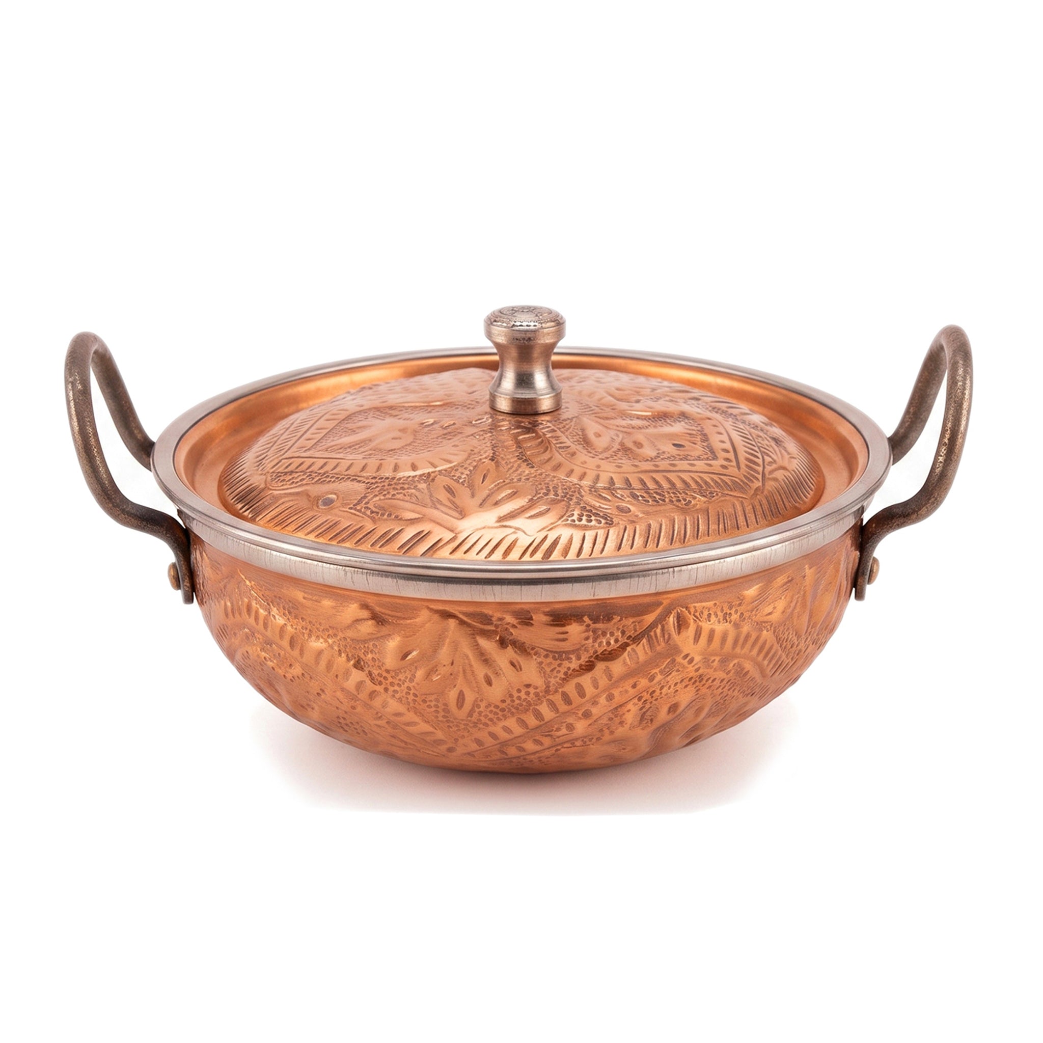 R.S Brass Copper Coating Hammered Serving Naqshi Karie