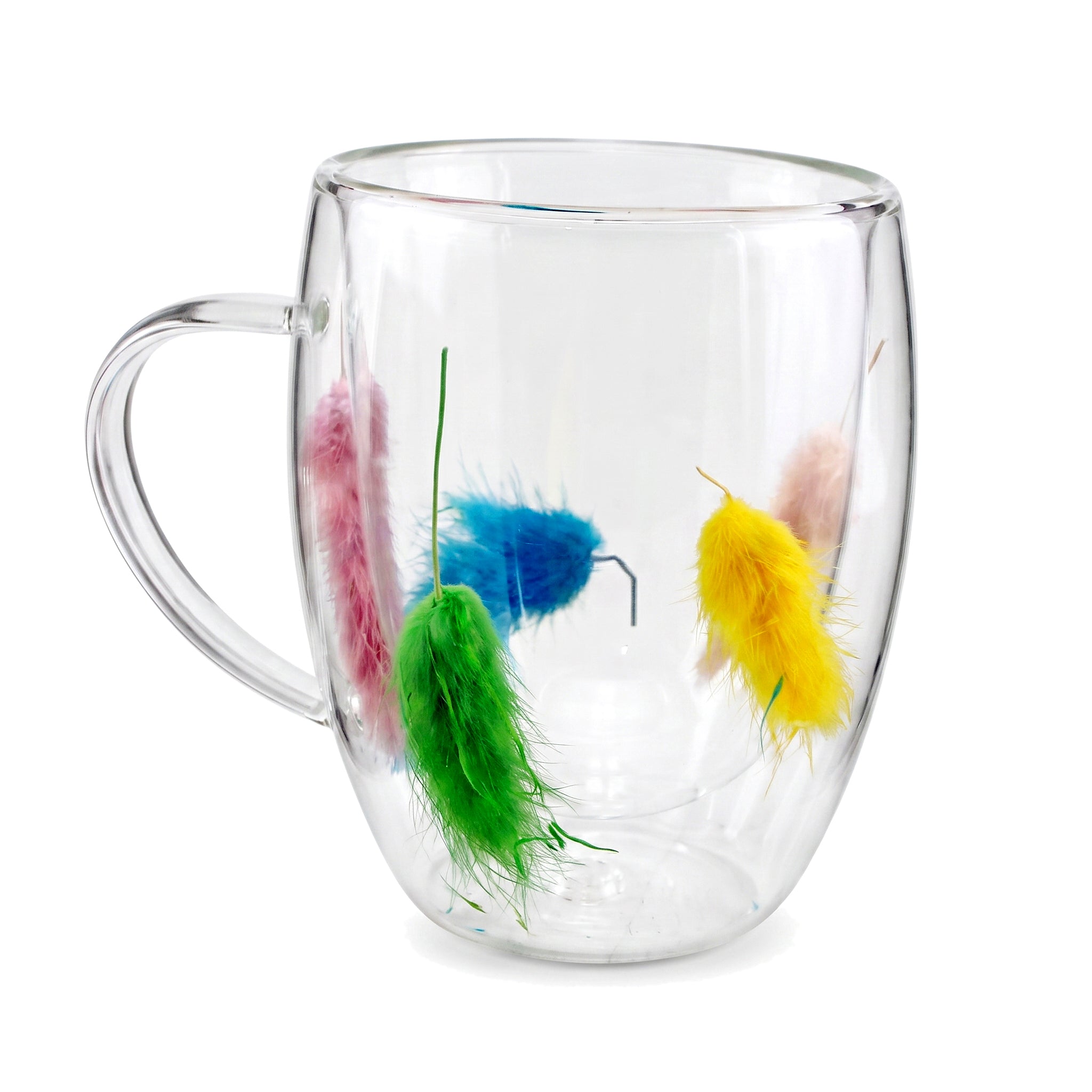 D.W.M 350 ML Double Wall Glass Mugs